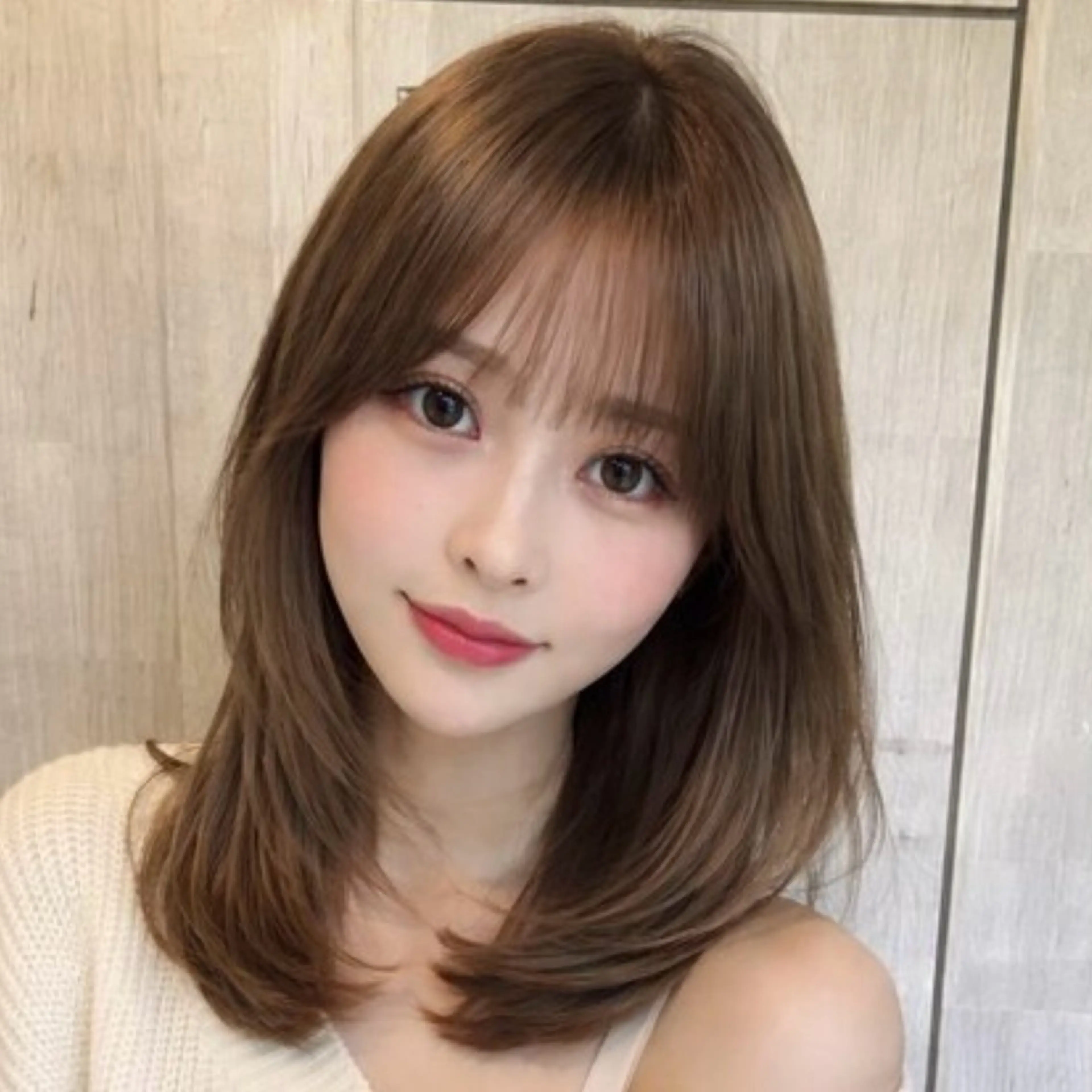ミディアム カラー カット ヘアカラー トリートメント 透明感/レイヤー/ 縮毛矯正/ほのか🍪のヘアスタイル