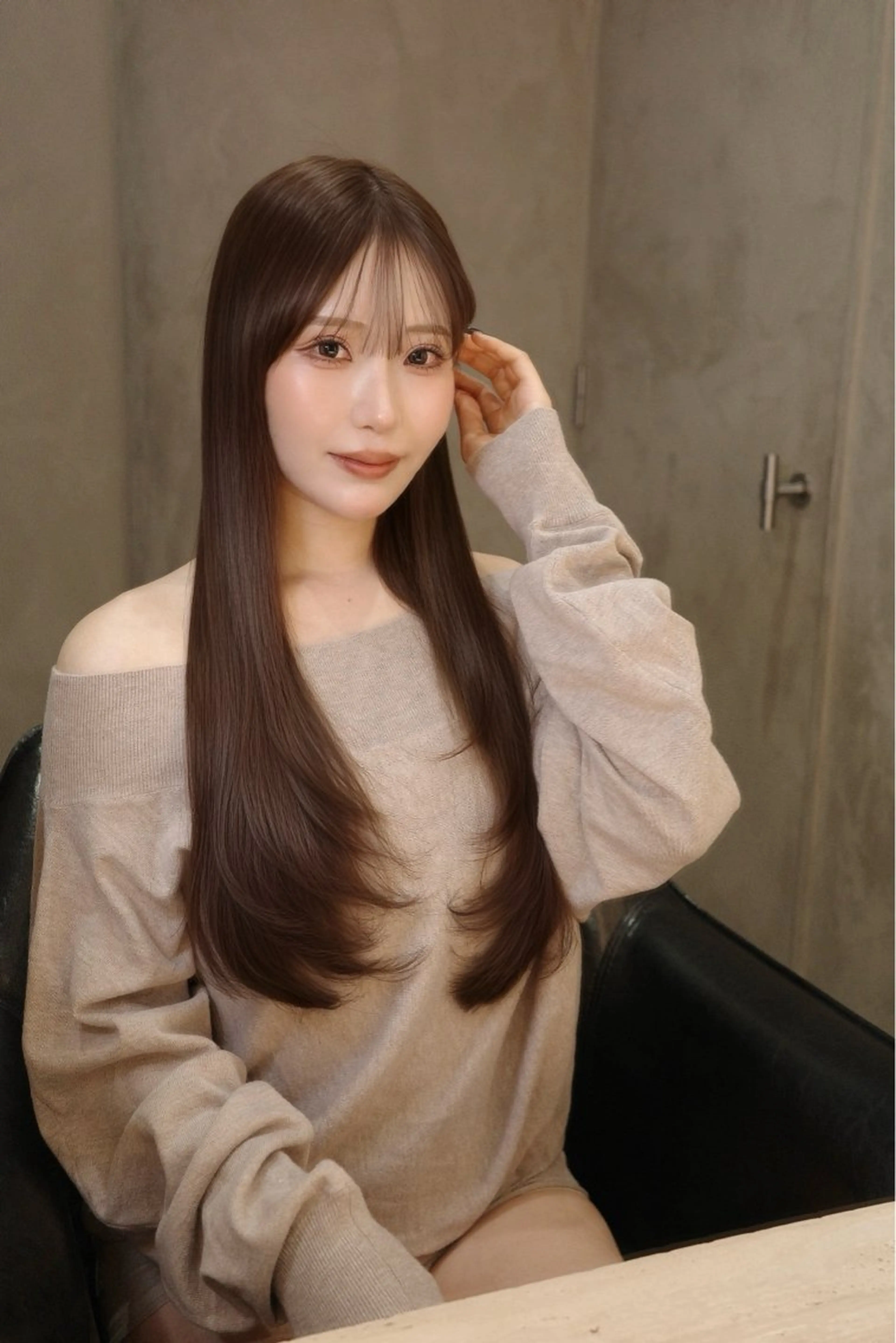 ロング 髪質改善 レイヤーカット 似合わせカット 美顔形成｜酒井 ｜青山のヘアスタイル