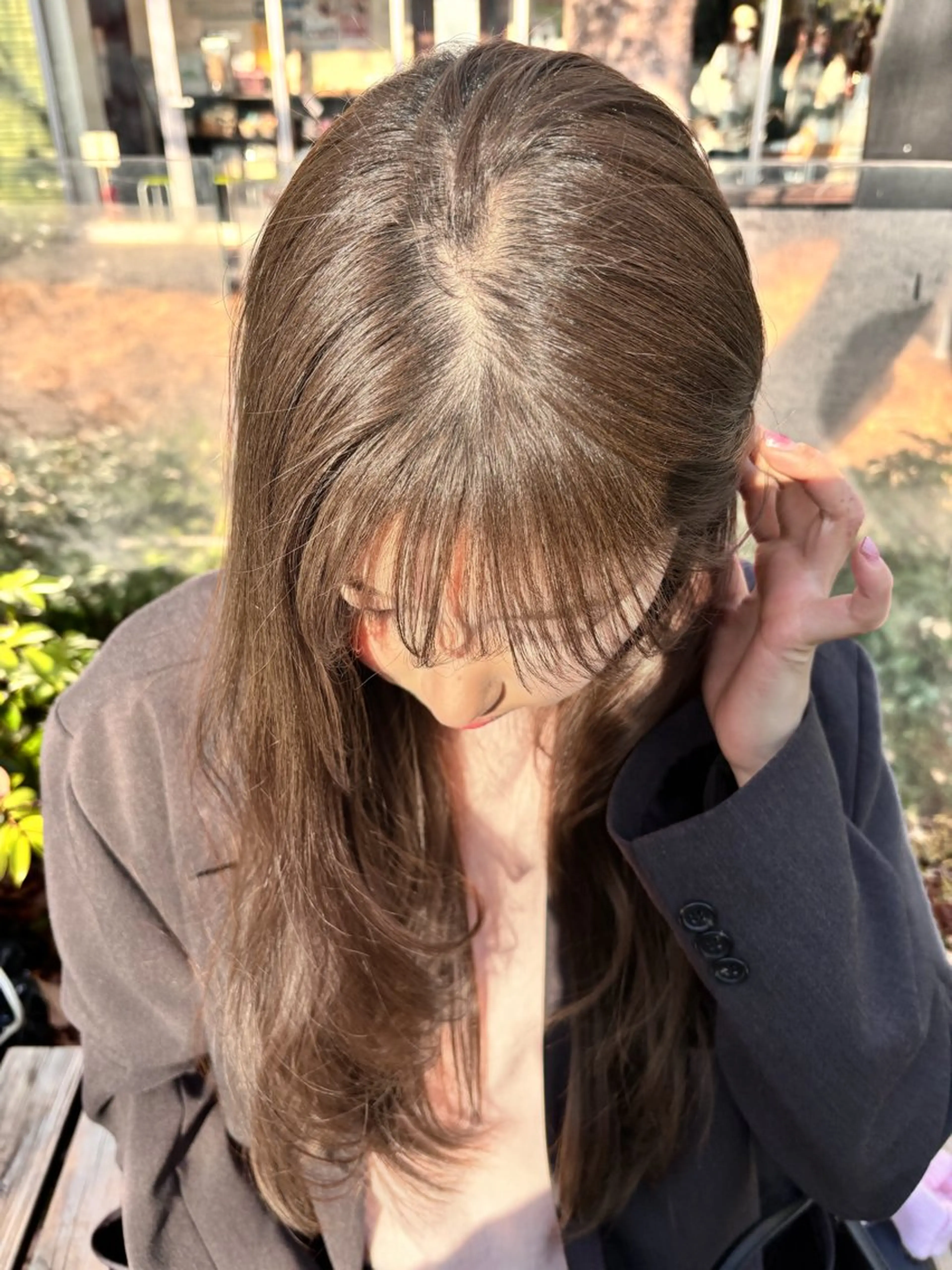 ロング カラー ベージュカラー ヘーゼル ヘアカラー ヘーゼルベージュ/ 赤み消し/はるのヘアスタイル