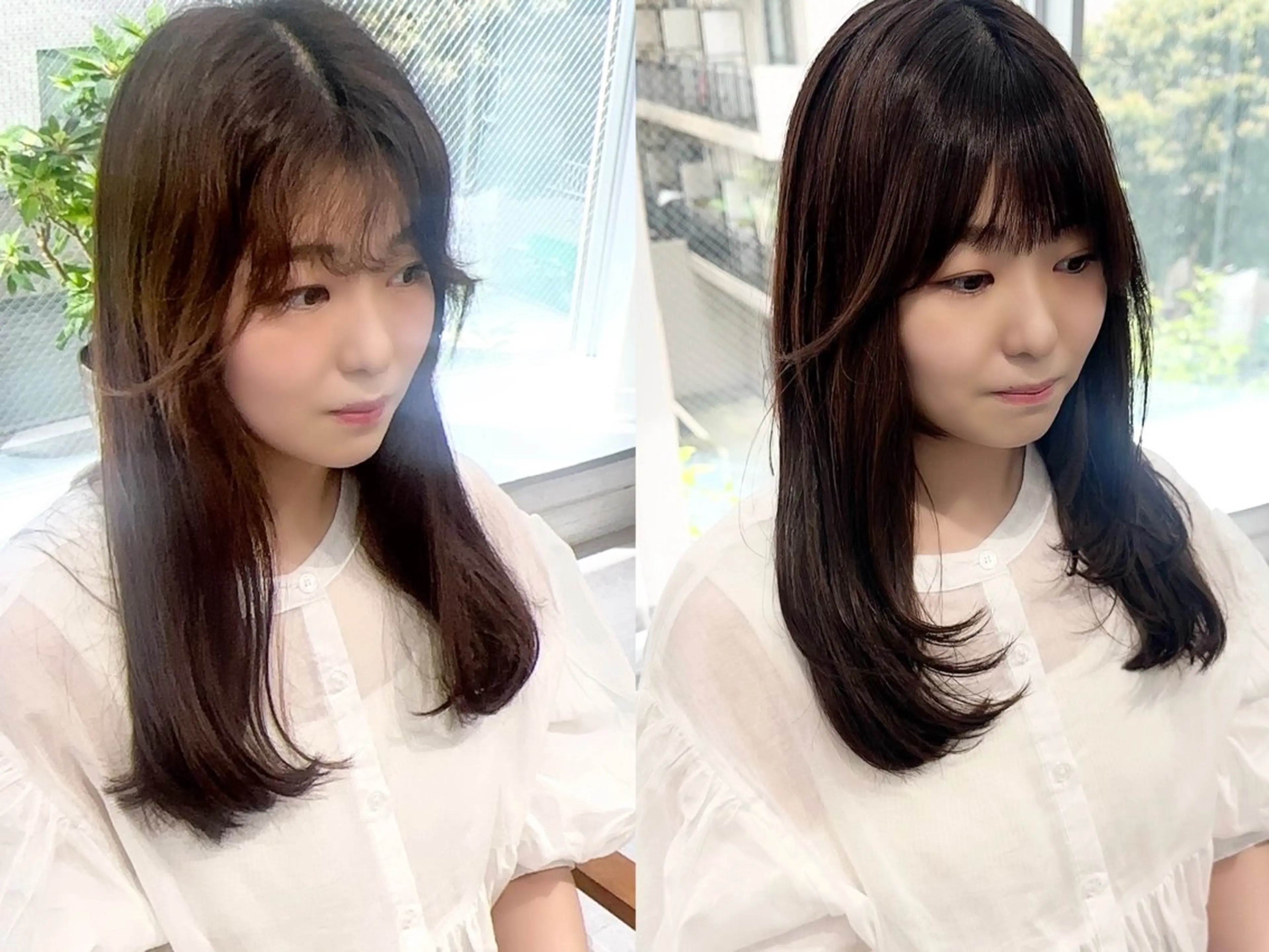 ミディアム カラー パーマ ヘアアレンジ メンズ キッズ ネイル マツエク・マツパ アイブロウ カット 縮毛矯正 レイヤーカット／顔周 りカット/縮毛矯正のヘアスタイル
