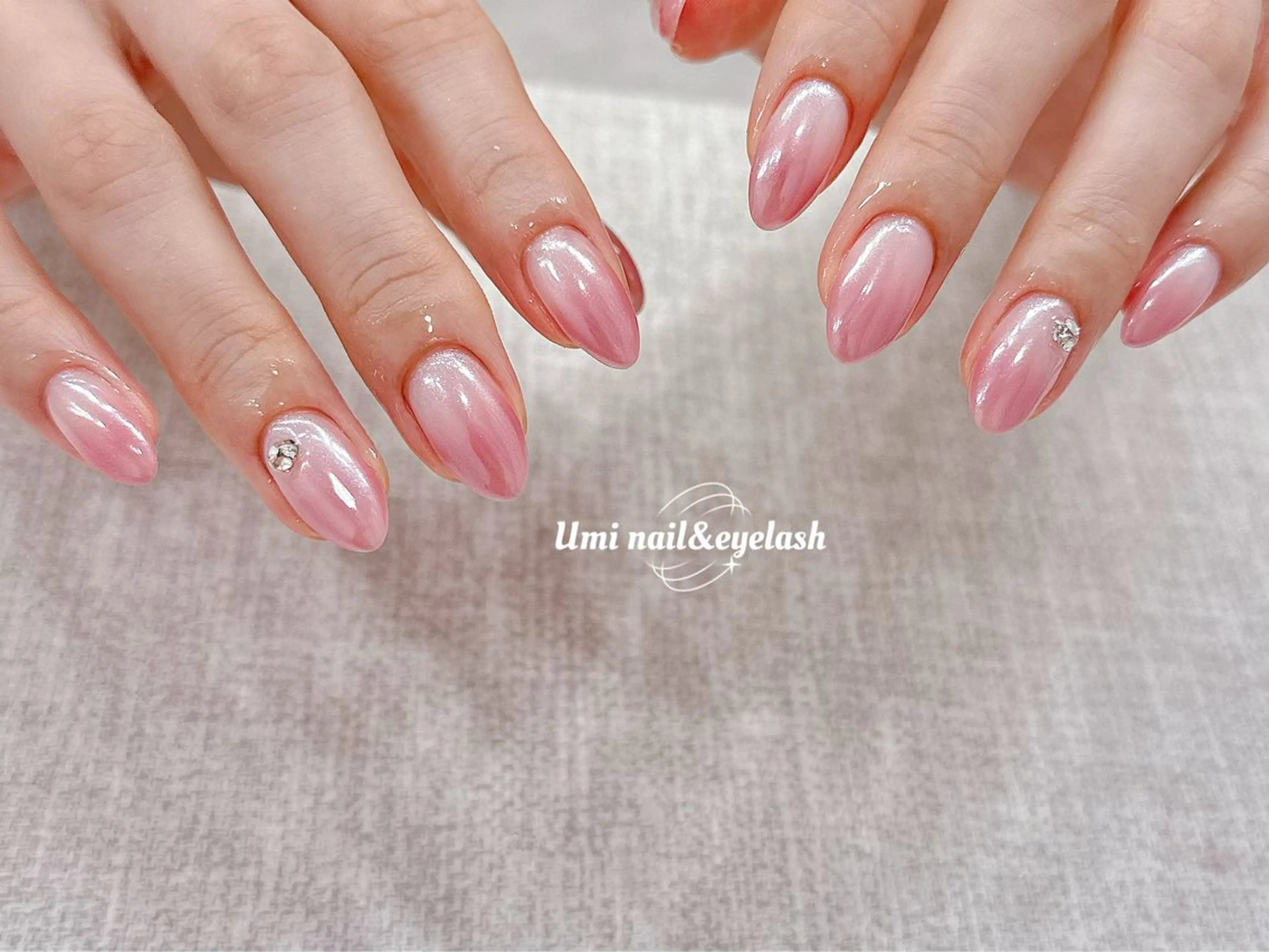 ネイル 長さ出し フレンチネイル ジェルネイル ガラスフレンチ 韓国ネイル ハンドネイル Umi nail& eyelashのネイルデザイン