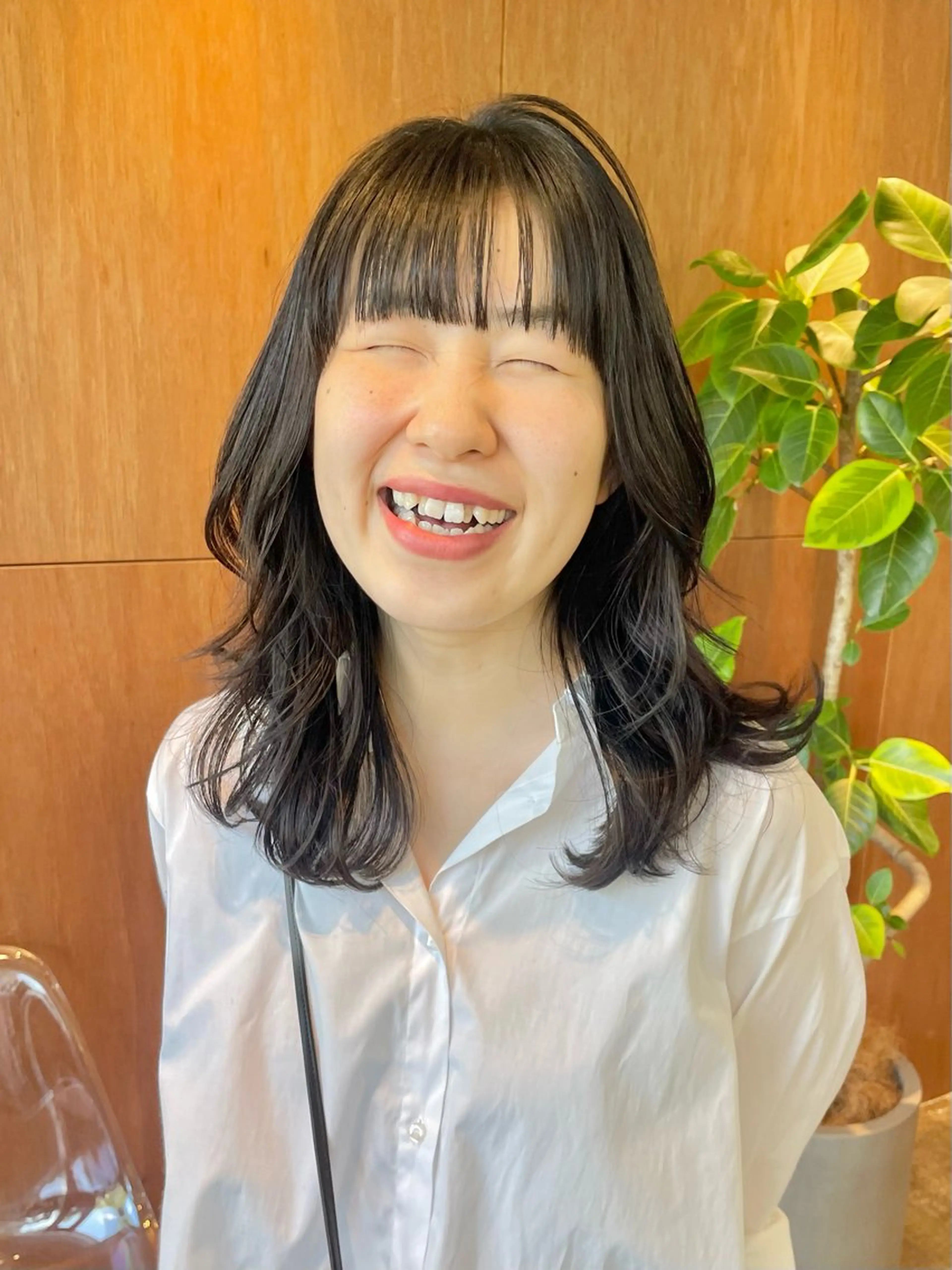 セミロング レイヤーカット カット ヘッドスパ yukii しまむら のぞみのヘアスタイル