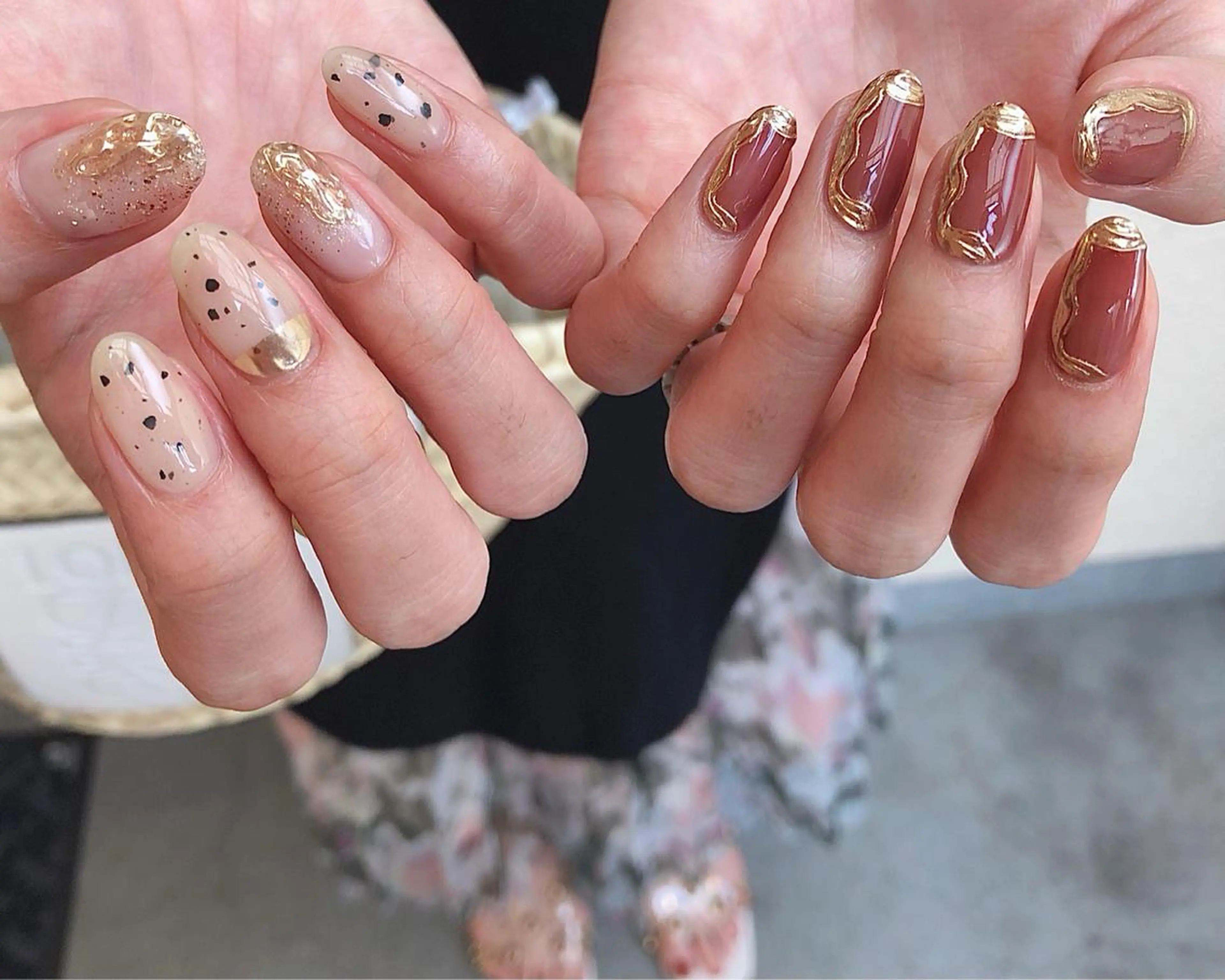ネイル アートネイル ゴールド ミラーネイル nail heron所属・saki_ nail heronのネイルデザイン