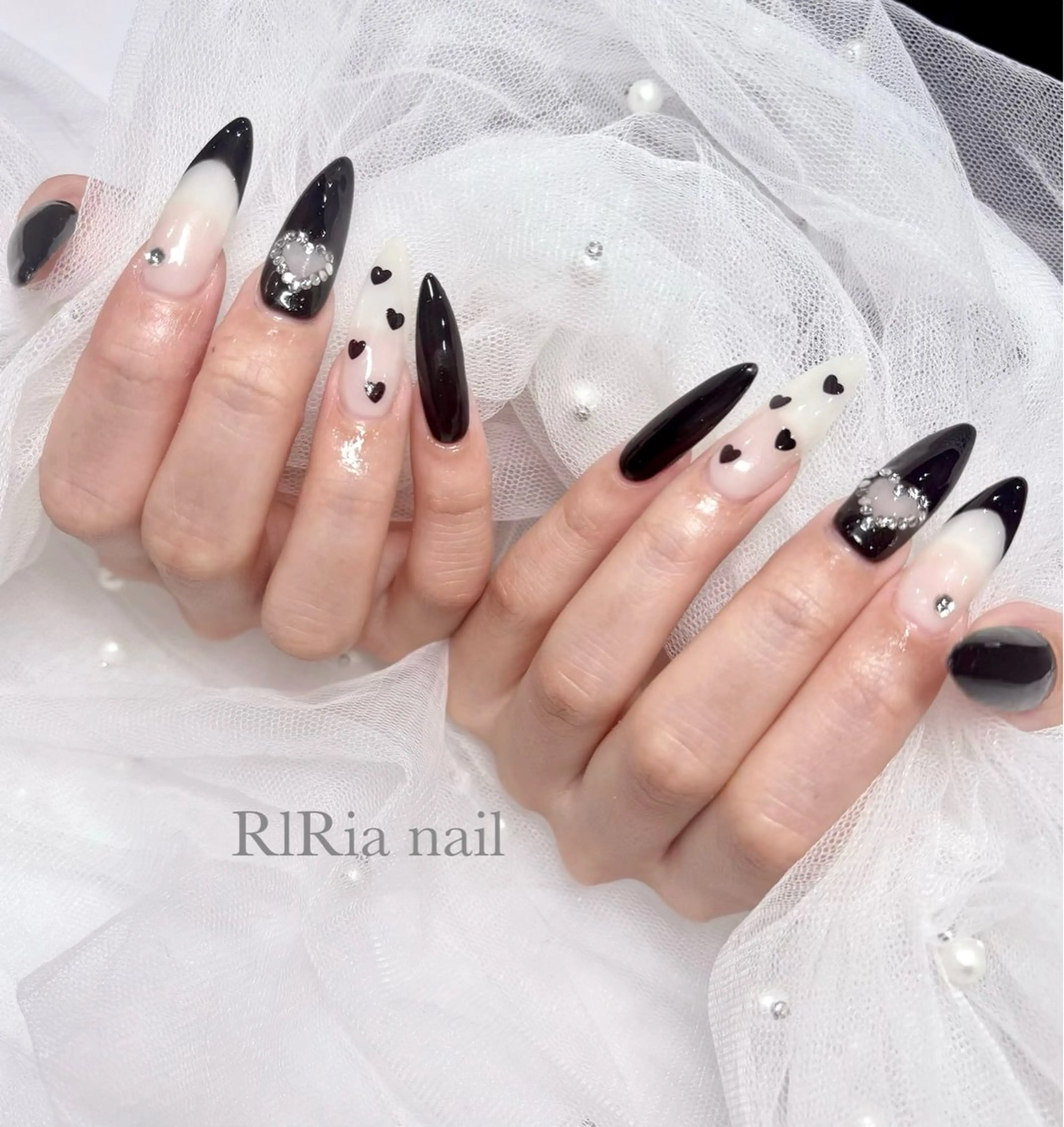 ネイル ハート ハンドネイル 🎀RIRia nail🎀のネイルデザイン
