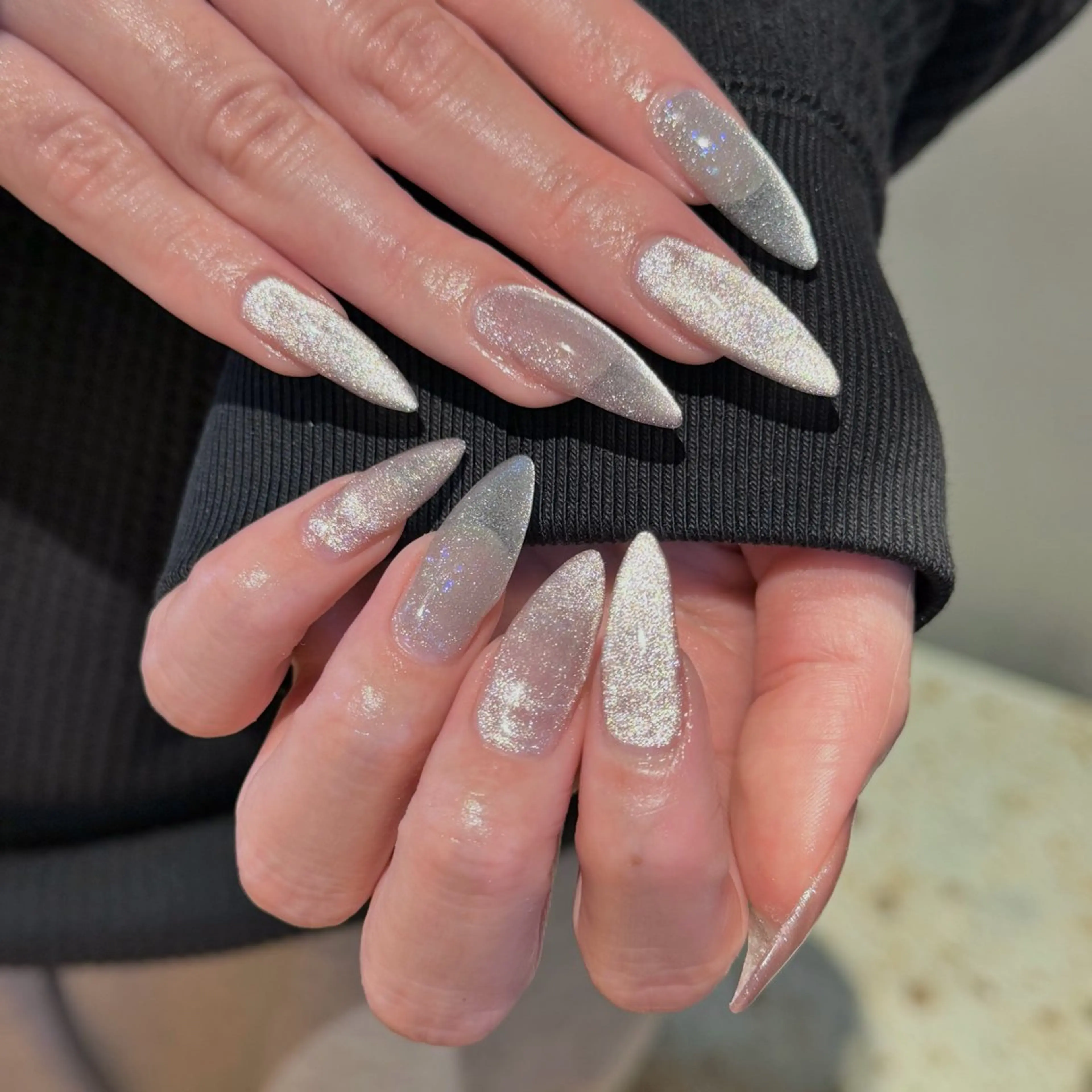 ネイル マグネットネイル シルバー f所属・渡辺 愛のネイルデザイン