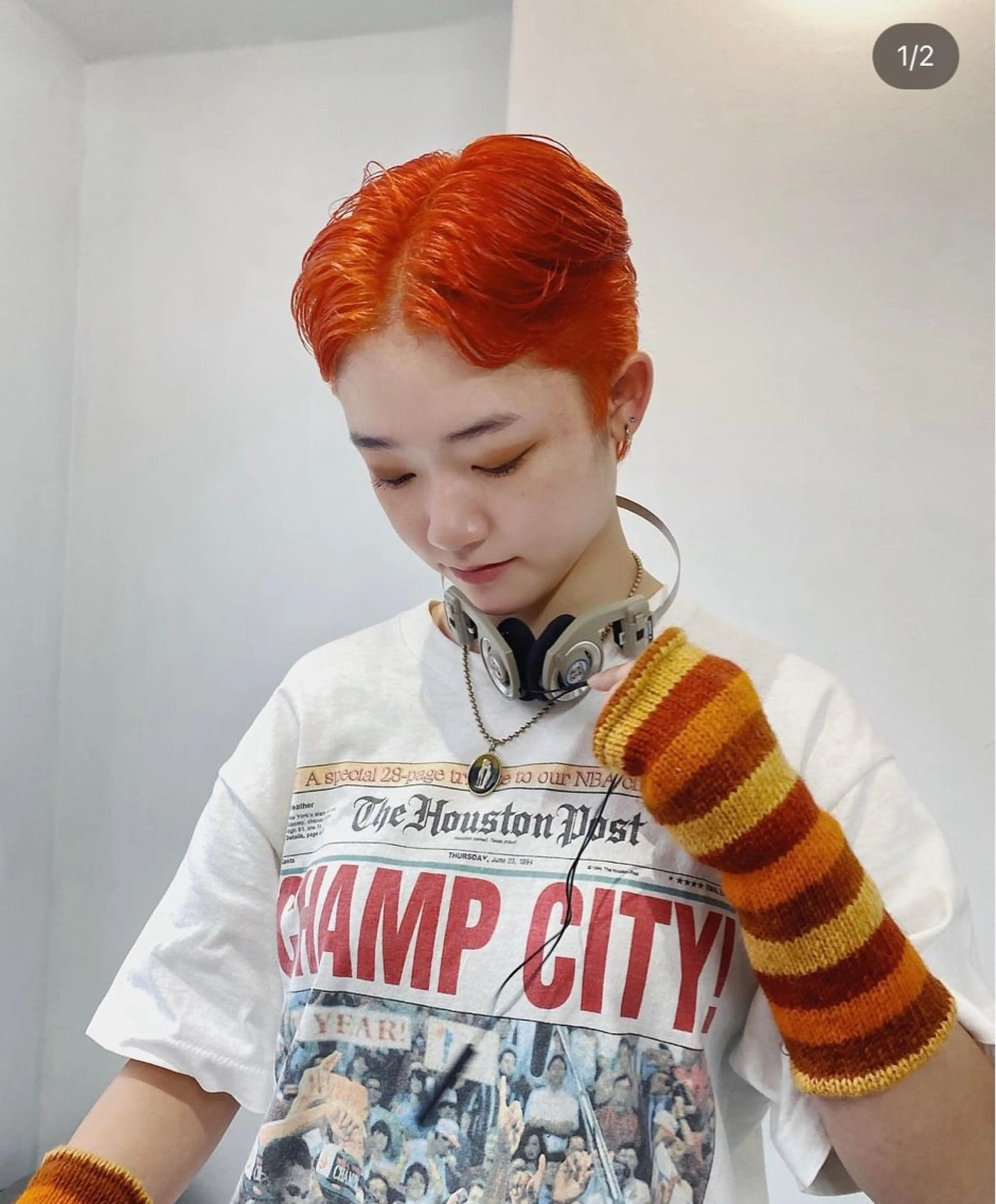 ショート カラー Saaya/レイヤー /ブリーチ/ブロンドのヘアスタイル