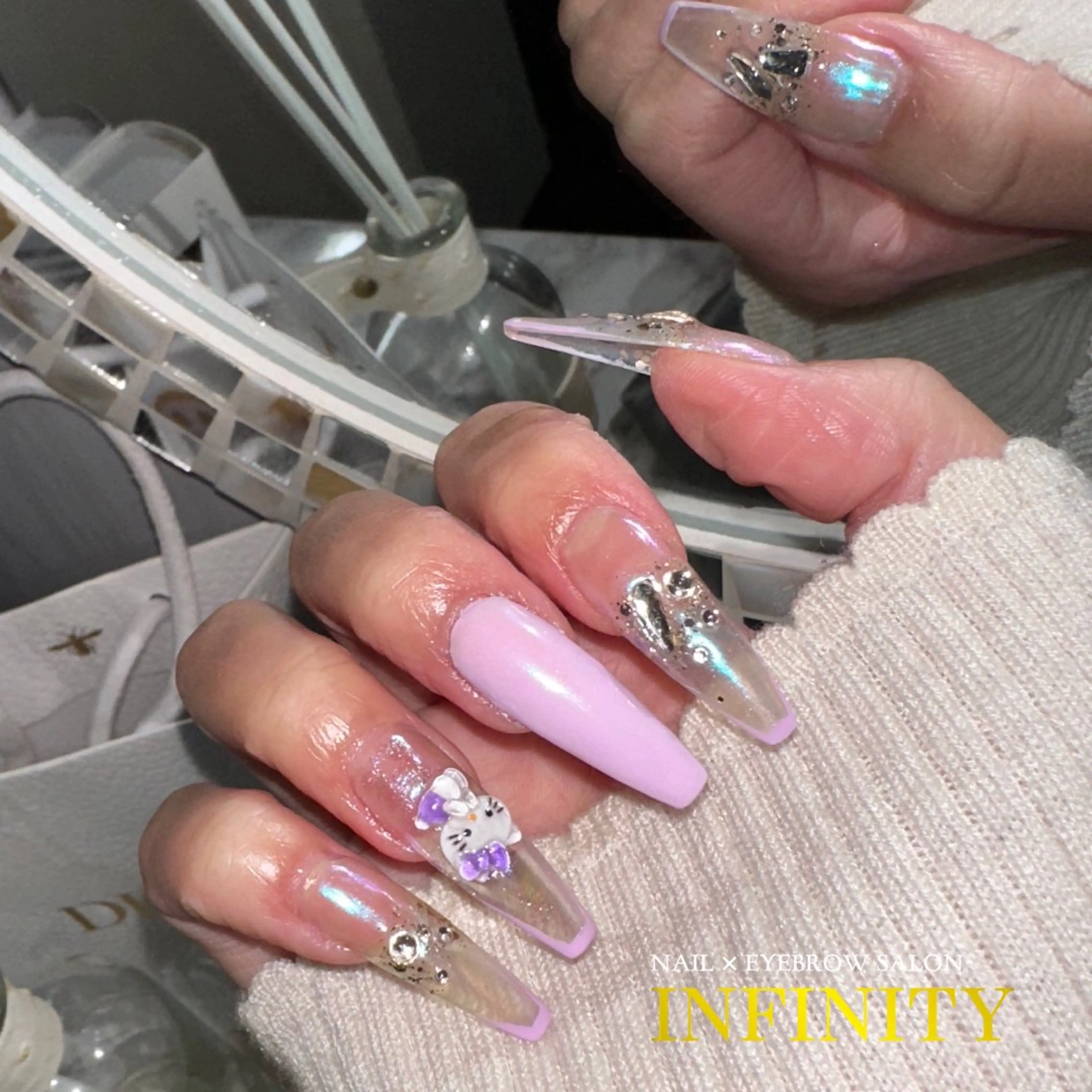 ネイル クリアネイル スカルプネイル INFINITY Sachiのネイルデザイン