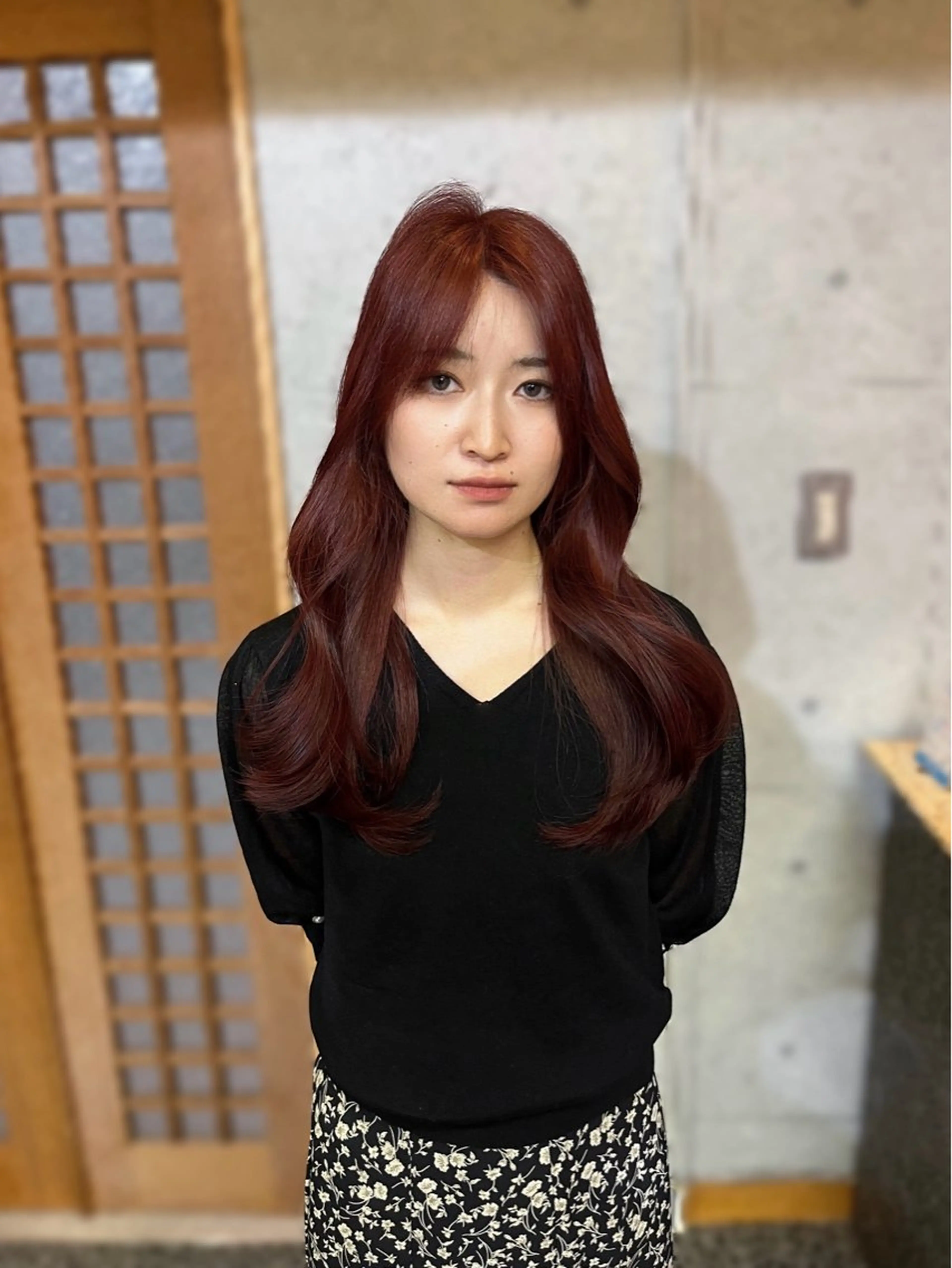 セミロング カラー ブリーチ ブラウンカラー ブリーチなしカラー レッドカラー レッドブラウン ヘアカラー トリートメント 韓国ヘア🇰🇷 RYOTAのヘアスタイル