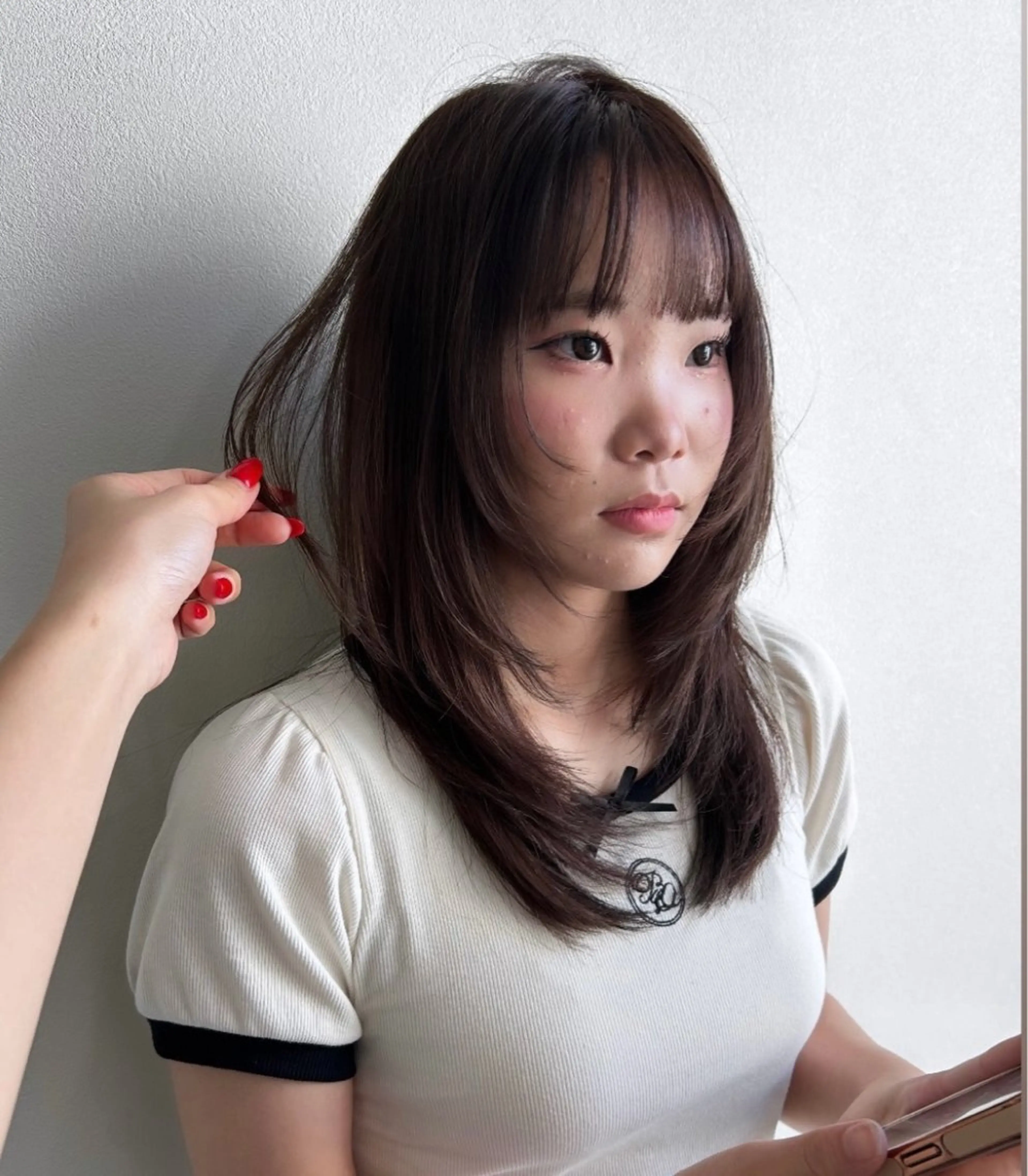 セミロング カラー ハイレイヤー レイヤーカット risako🇰🇷 韓国ヘア/レイヤーのヘアスタイル