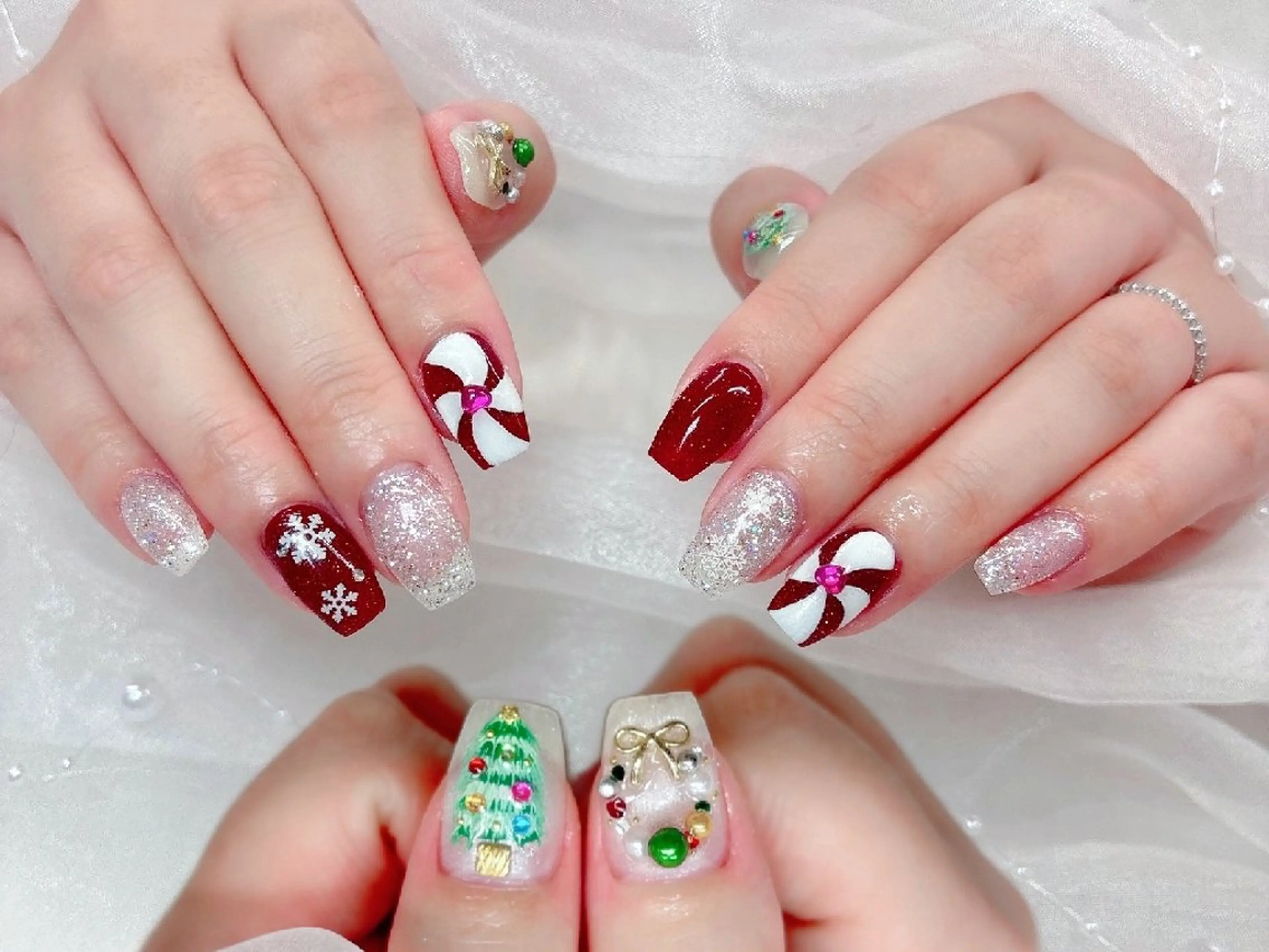 ネイル チークネイル 長さ出し フラッシュネイル フレンチネイル ジェルネイル Chouette Nailのネイルデザイン