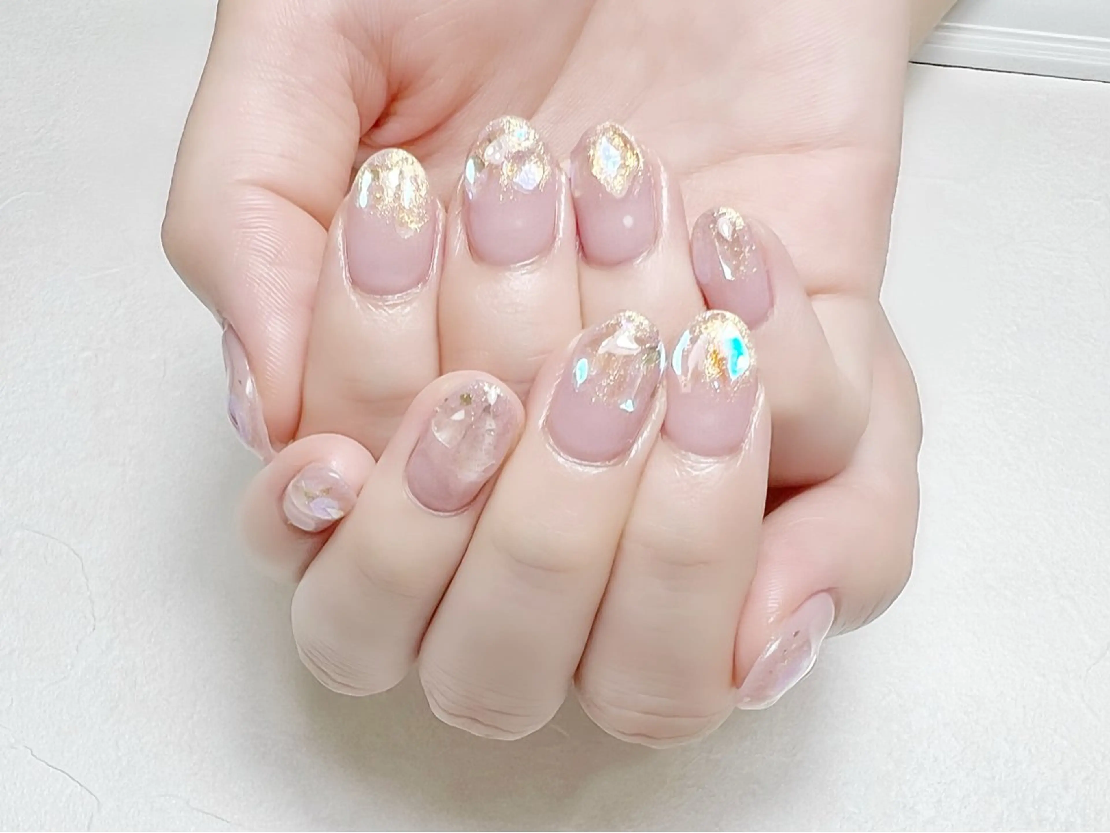 ネイル 氷ネイル・うるうるネイル キラキラネイル ワンホンネイル rouse nail RISATOのネイルデザイン