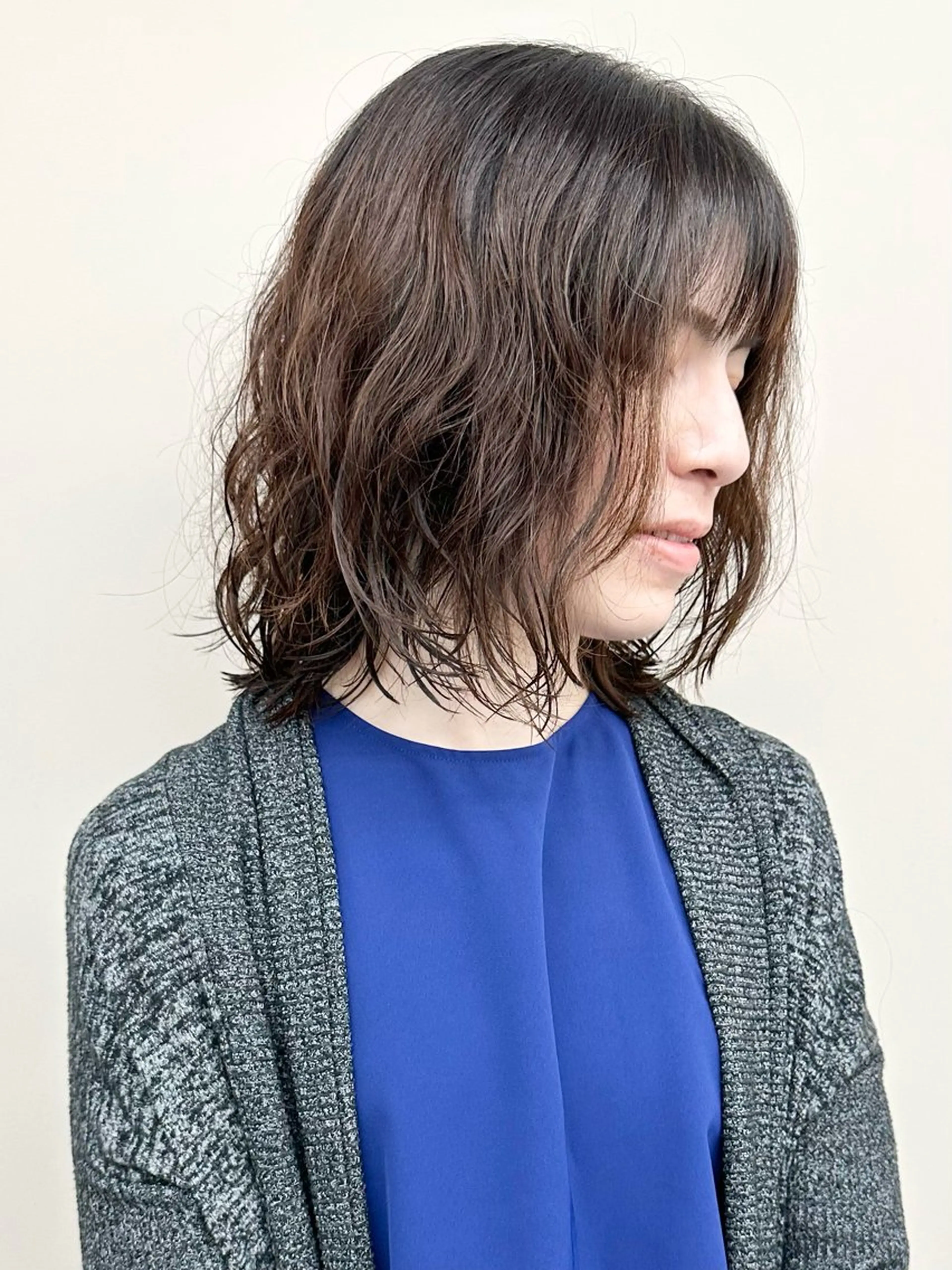 セミロング パーマ カット ヘッドスパ ボブ/ゆるふわ ボブパーマ/とういのヘアスタイル