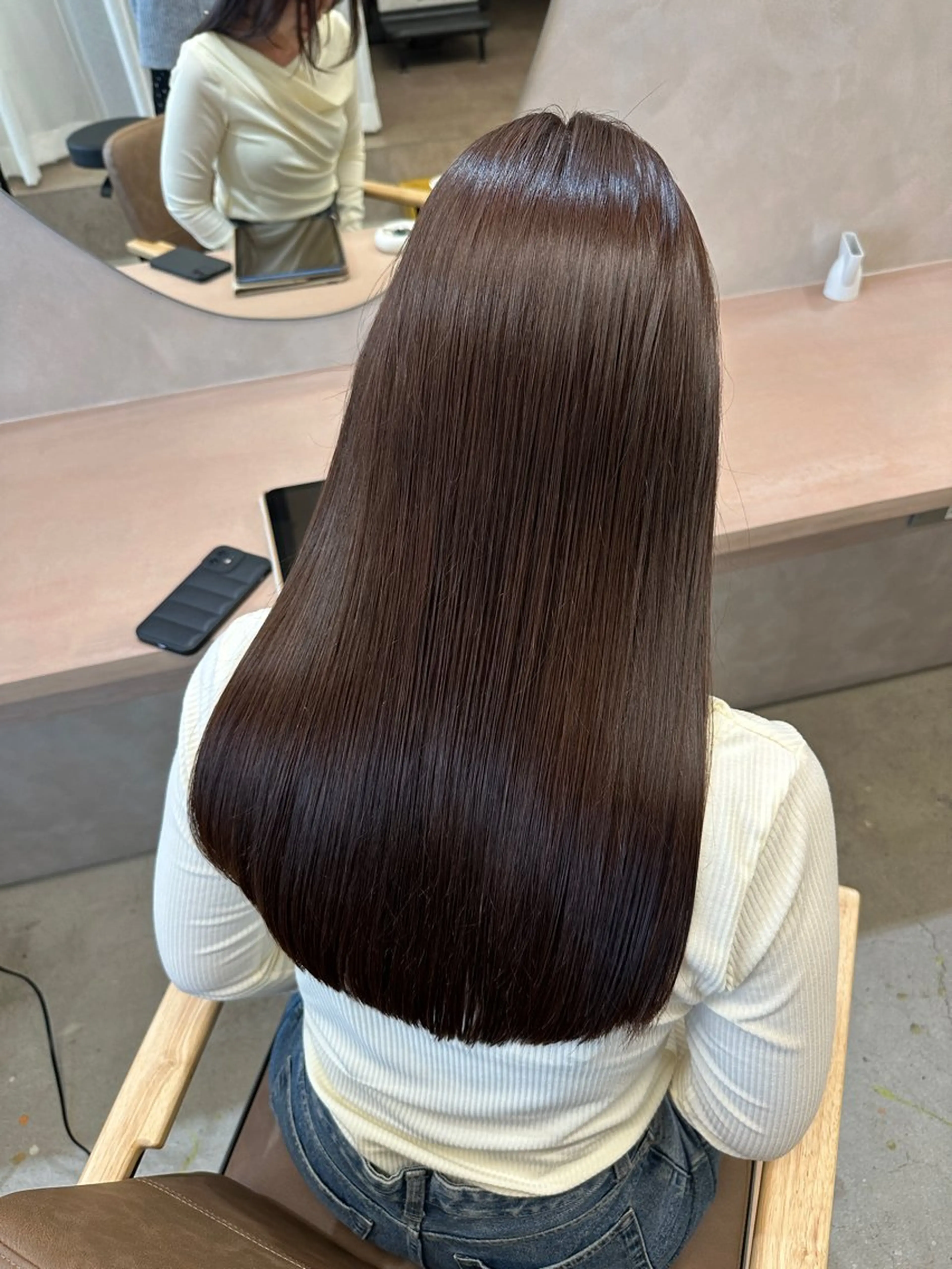 ロング カラー 縮毛矯正 カット ヘアカラー 縮毛矯正 トリートメント 艶髪/ブリーチなし Wカラー🌺yuiのヘアスタイル