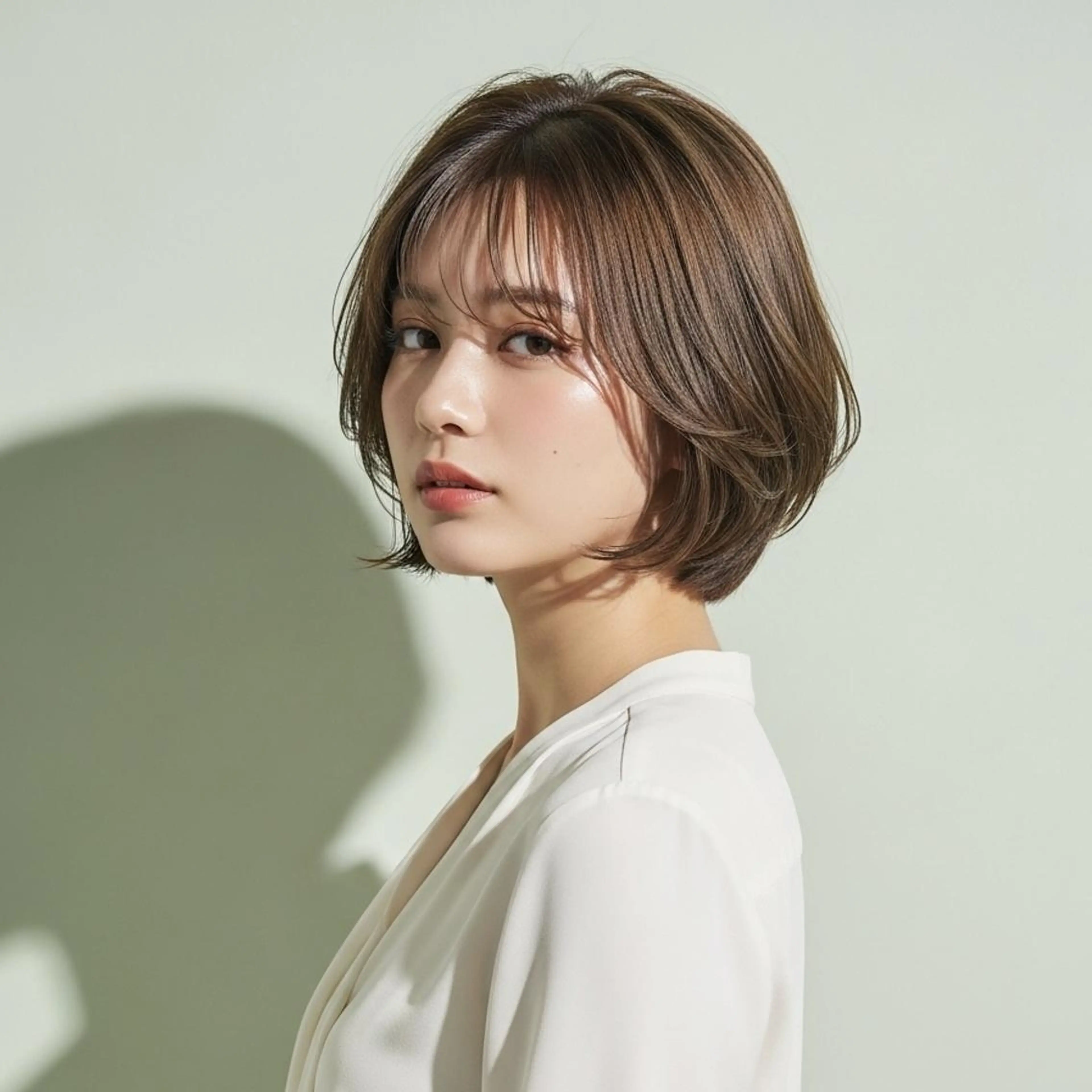 ミディアム カラー 透明感カラー ハイライトカラー ボブ ハイライト カット 縮毛矯正 Halo/長居美容室 似合わせカット/ロキのヘアスタイル