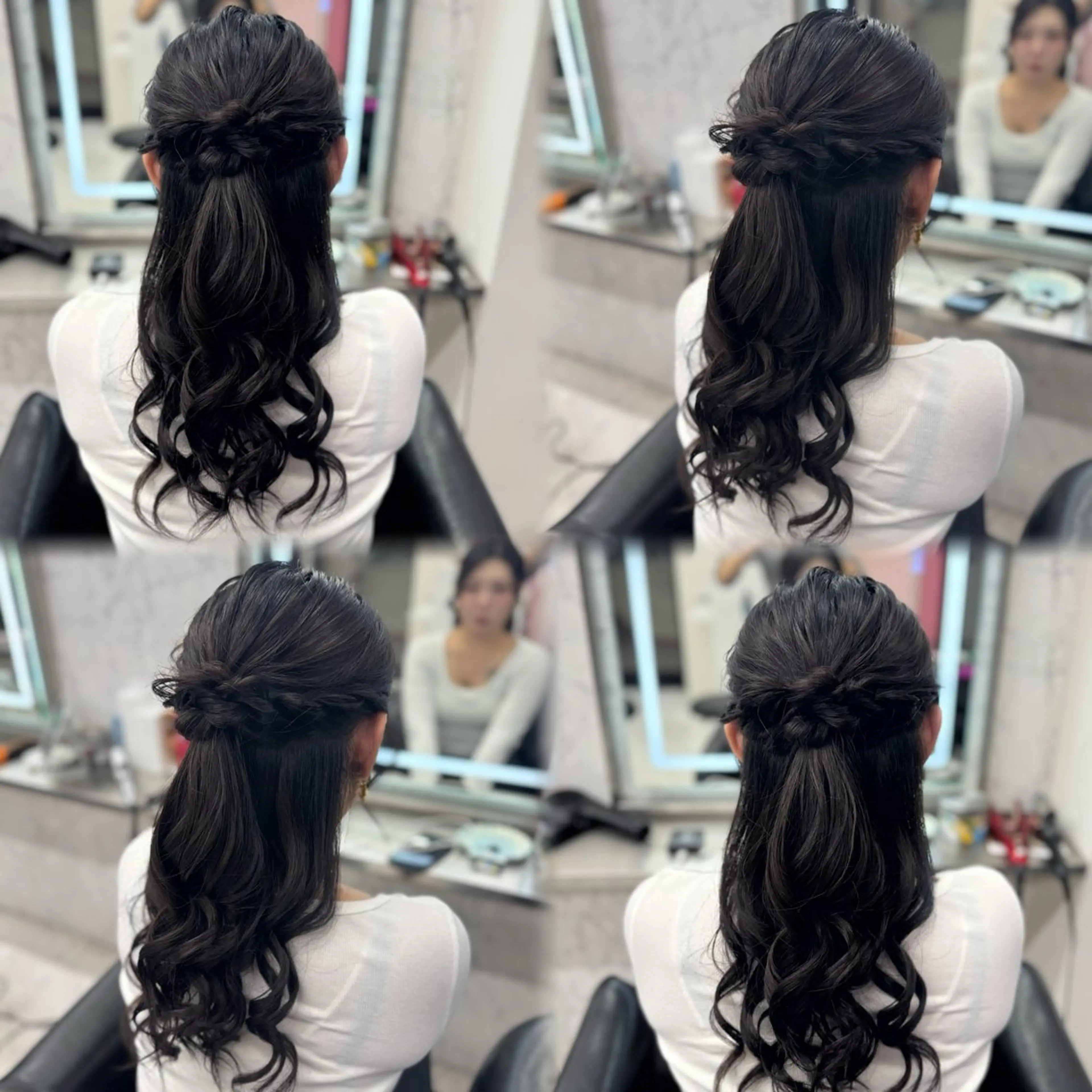 ロング ヘアアレンジ ハーフアップ ヘアセット JPCY MIRIYAのヘアスタイル