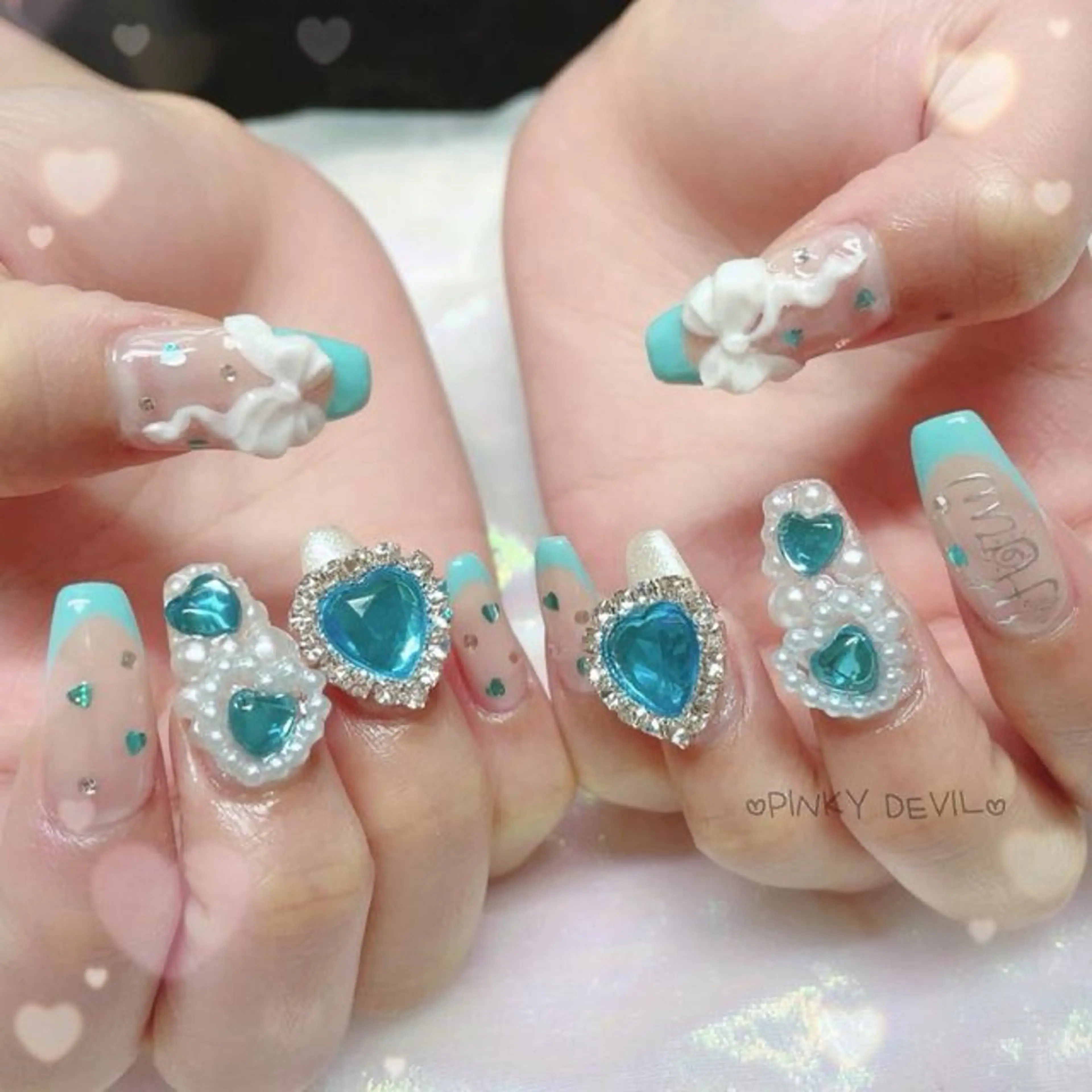 ネイル マグネットネイル ミラーネイル ニュアンスネイル ピンク ネイルチップ Lee Nailsのネイルデザイン