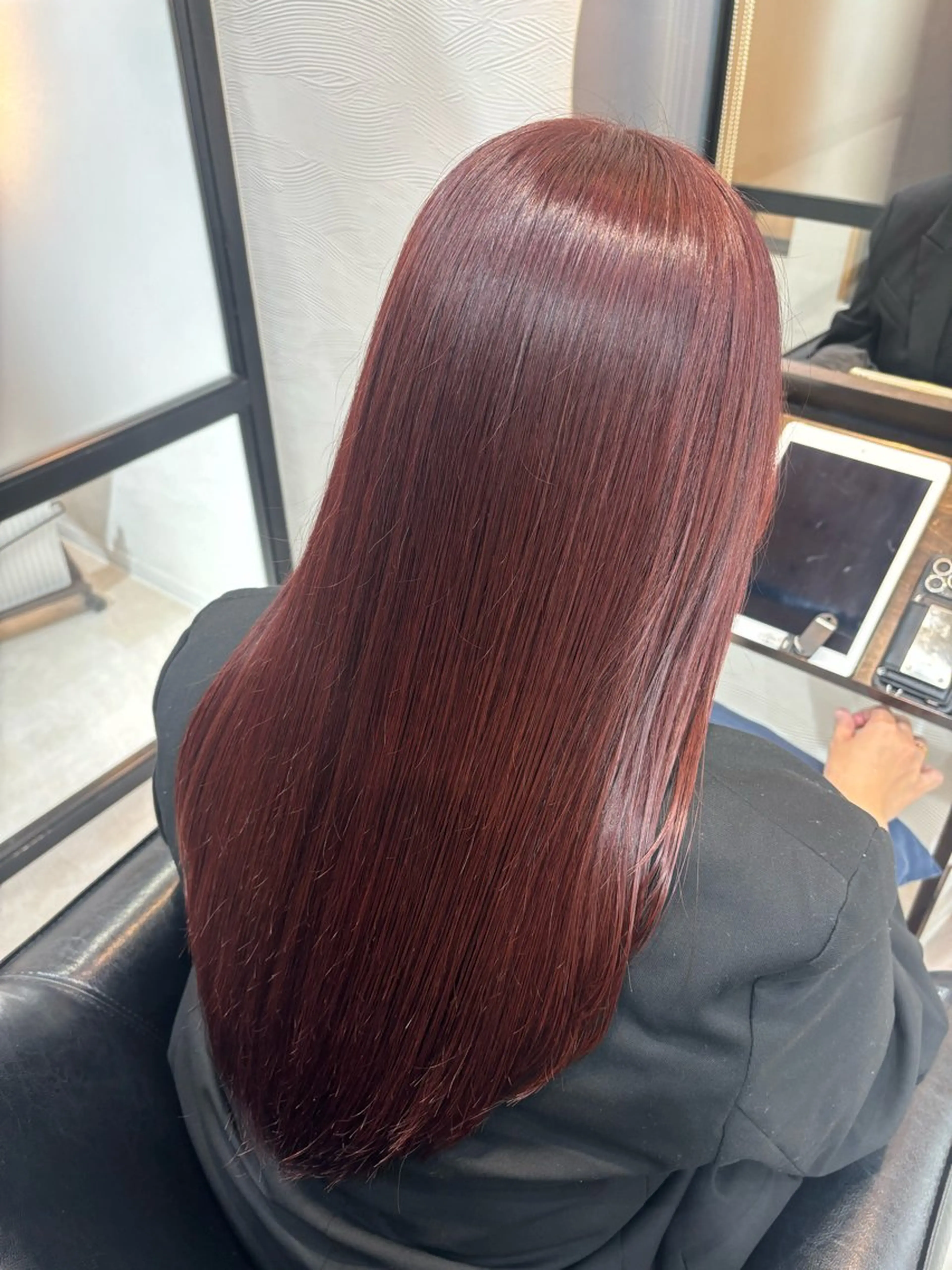 ロング カラー ブリーチ ブリーチなしカラー レッドカラー 🍒透明感カラー NO.1/ララ🍒のヘアスタイル