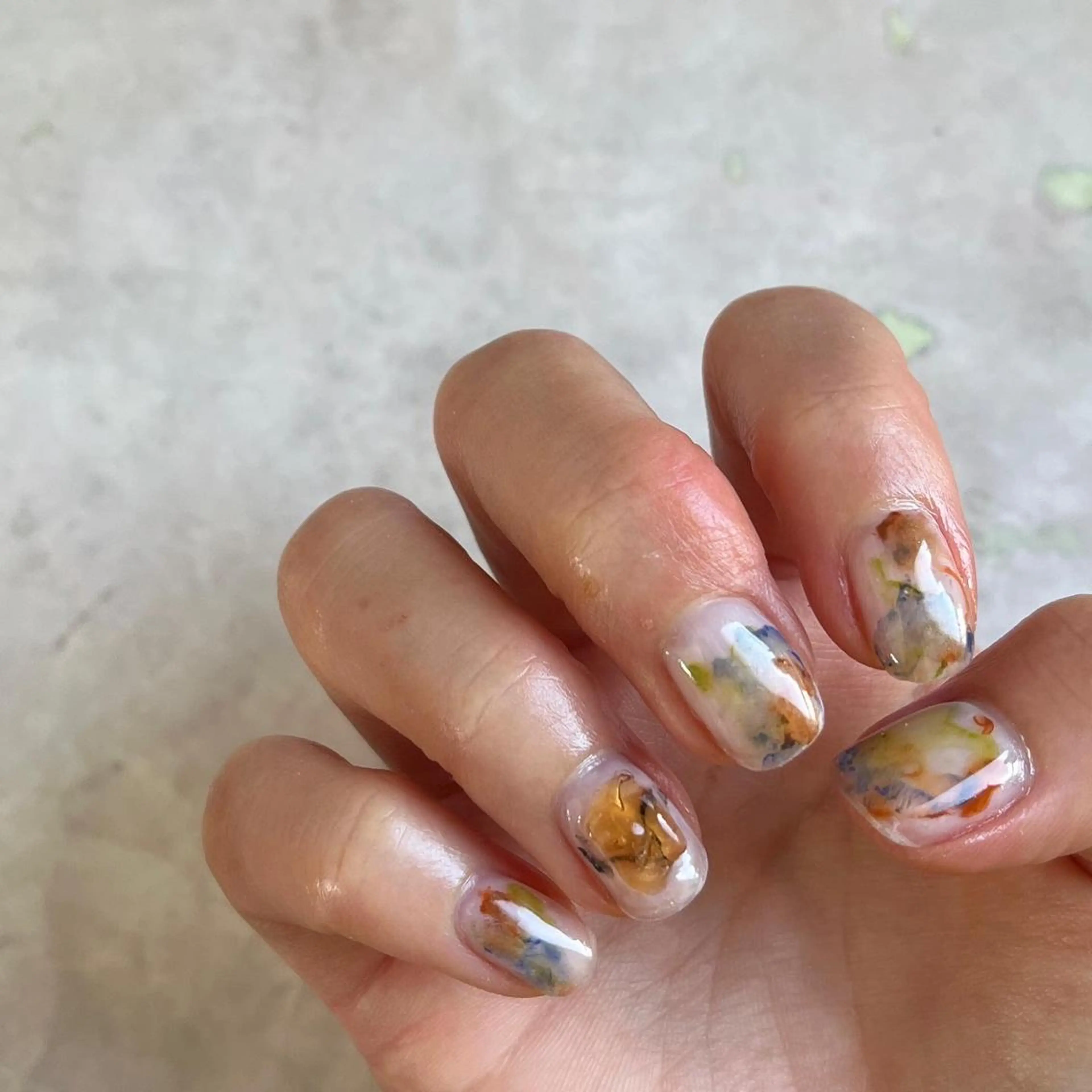 ネイル クリアネイル ニュアンスネイル ぷっくりネイル フリーランス¨̮⃝ ネイリストOKADAのネイルデザイン