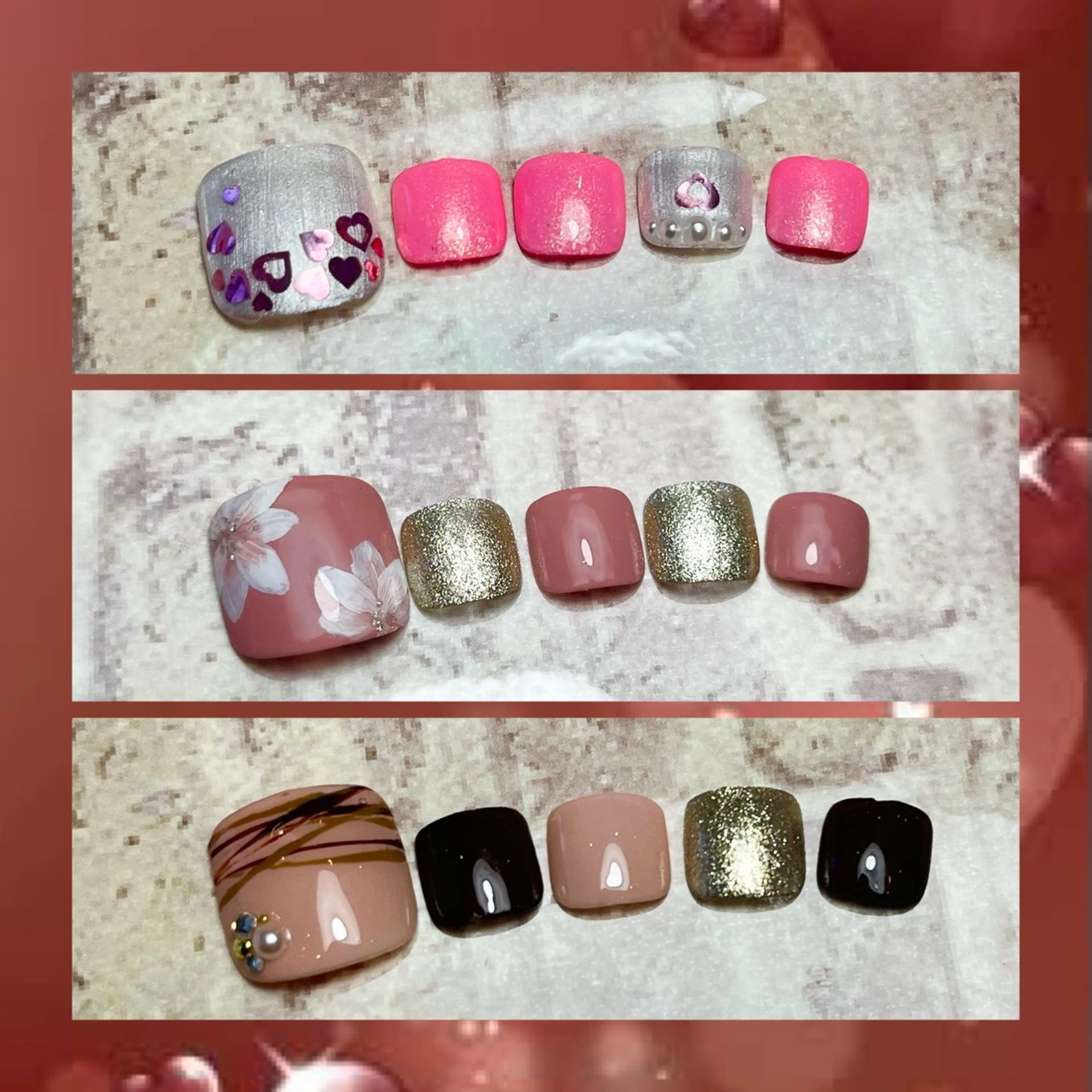 ネイル フットネイル 春ネイル バレンタイン CHERILY SAKURAのネイルデザイン