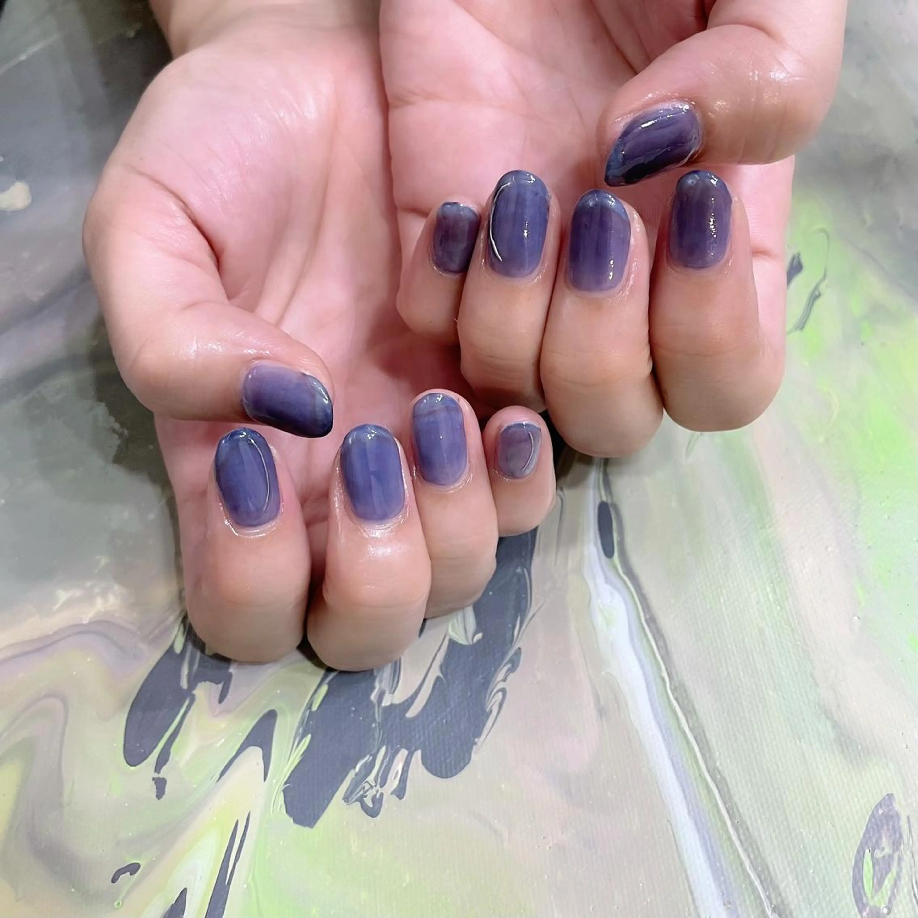 ネイル オーロラネイル 氷ネイル・うるうるネイル 韓国ネイル マグネットネイル ミラーネイル ハンドネイル VOLLMOND nailのネイルデザイン