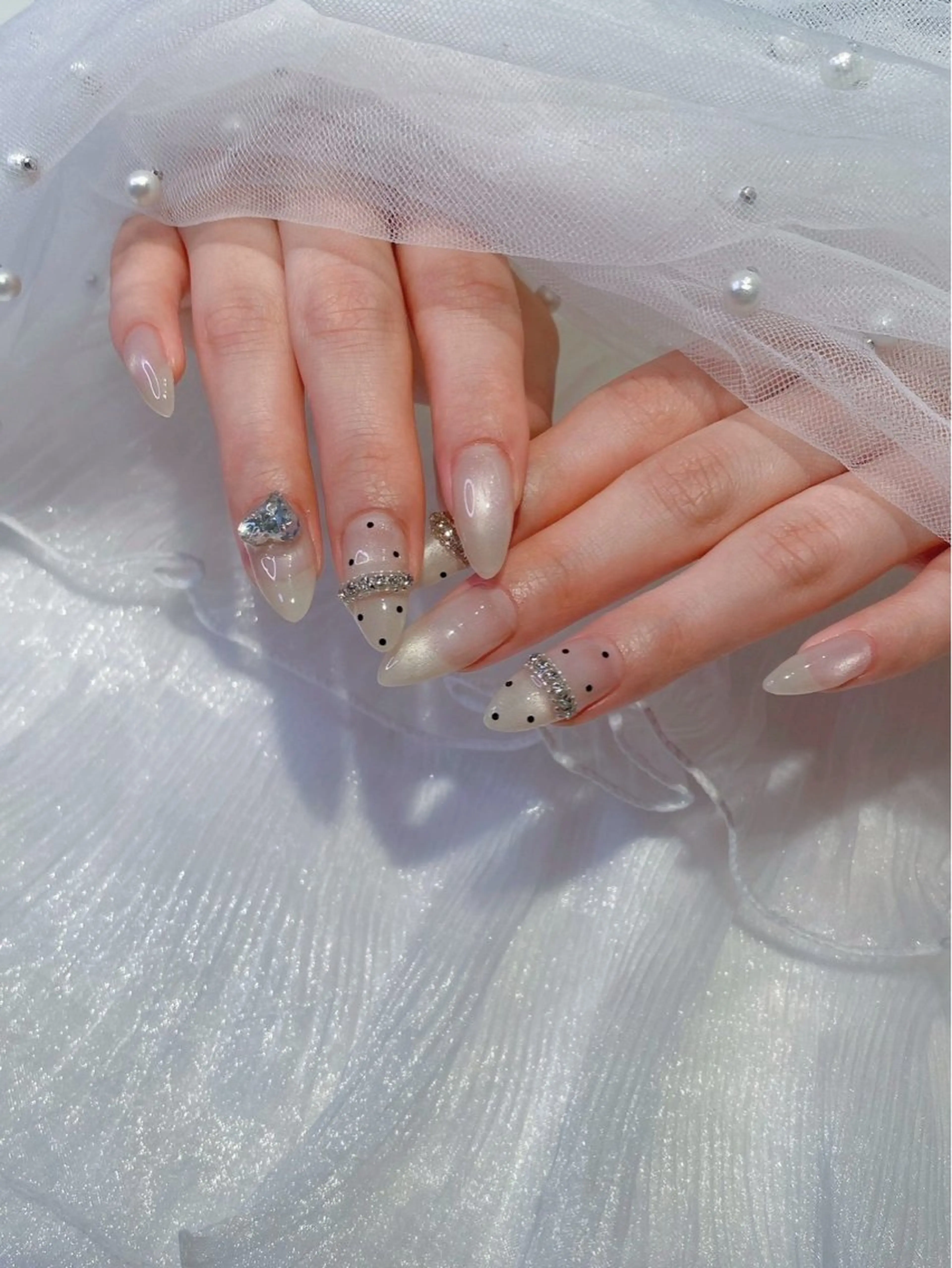 ネイル muguet🎀 モテ系🫧うるちゅるのネイルデザイン