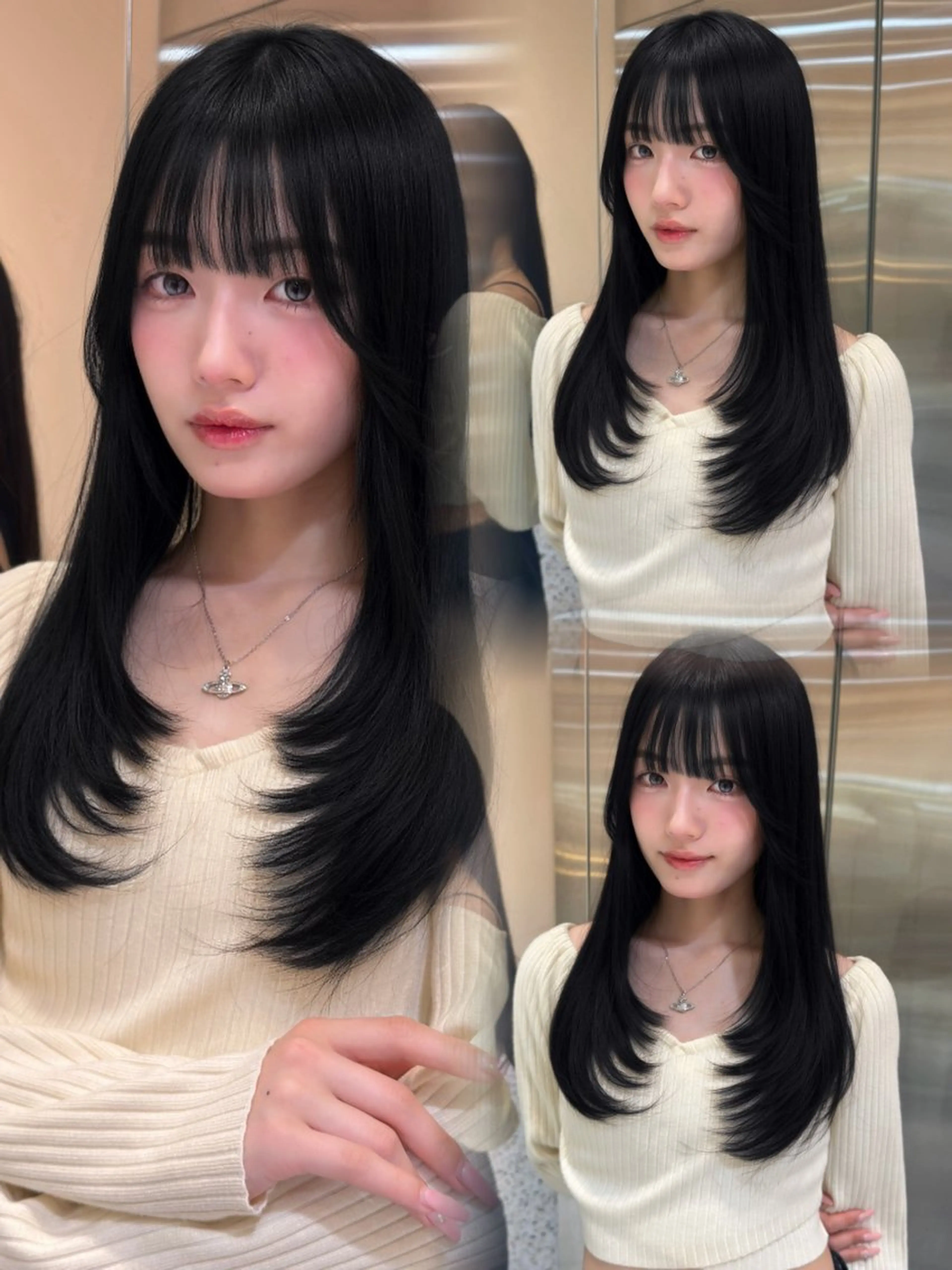 ロング カラー 髪質改善 トリートメント 絶対垢抜けレイヤー/ 透明感カラーリョウヤのヘアスタイル