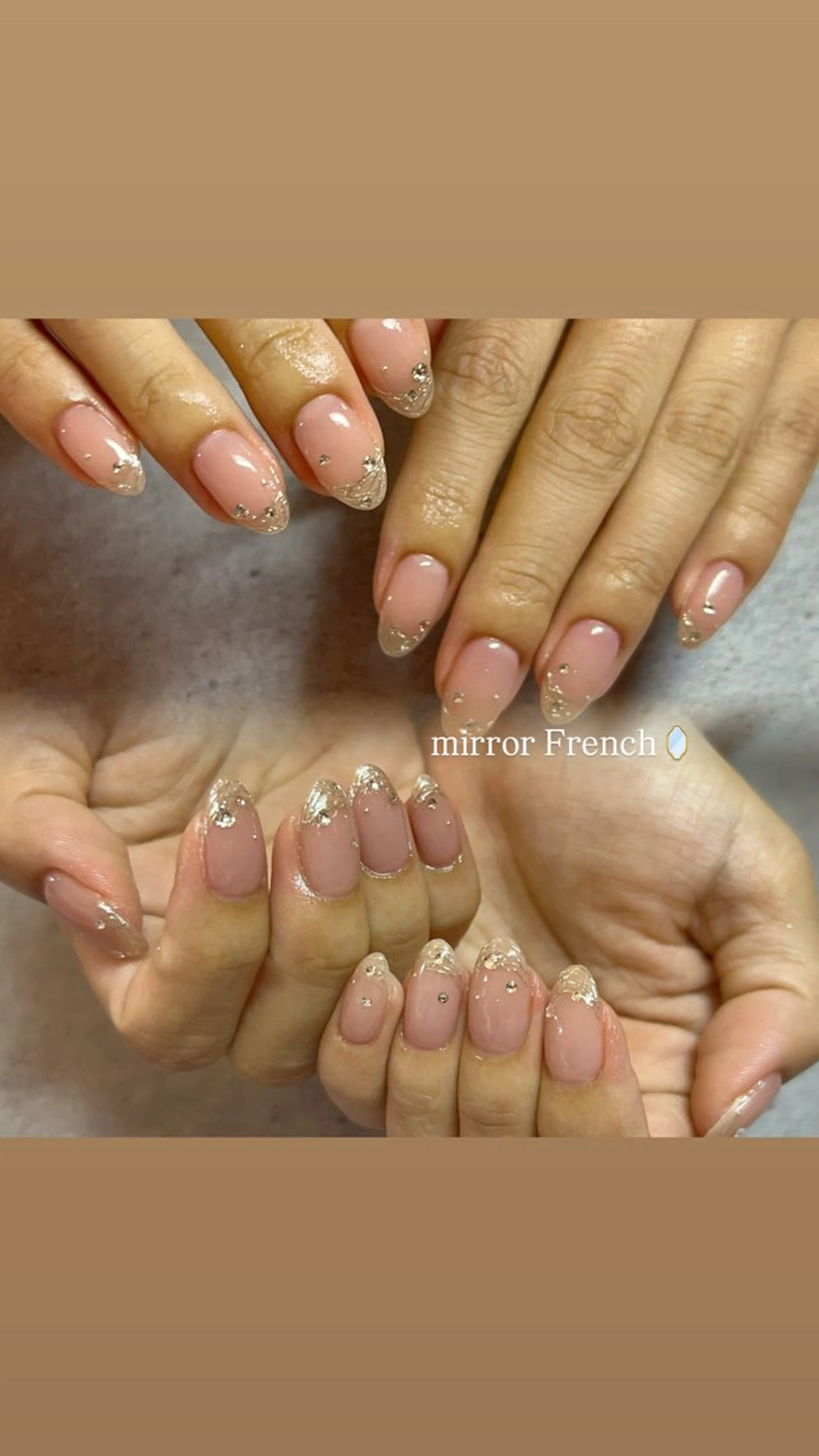 ネイル フレンチネイル ミラーネイル ハンドネイル Fairy Tail さくらこ🤍のネイルデザイン