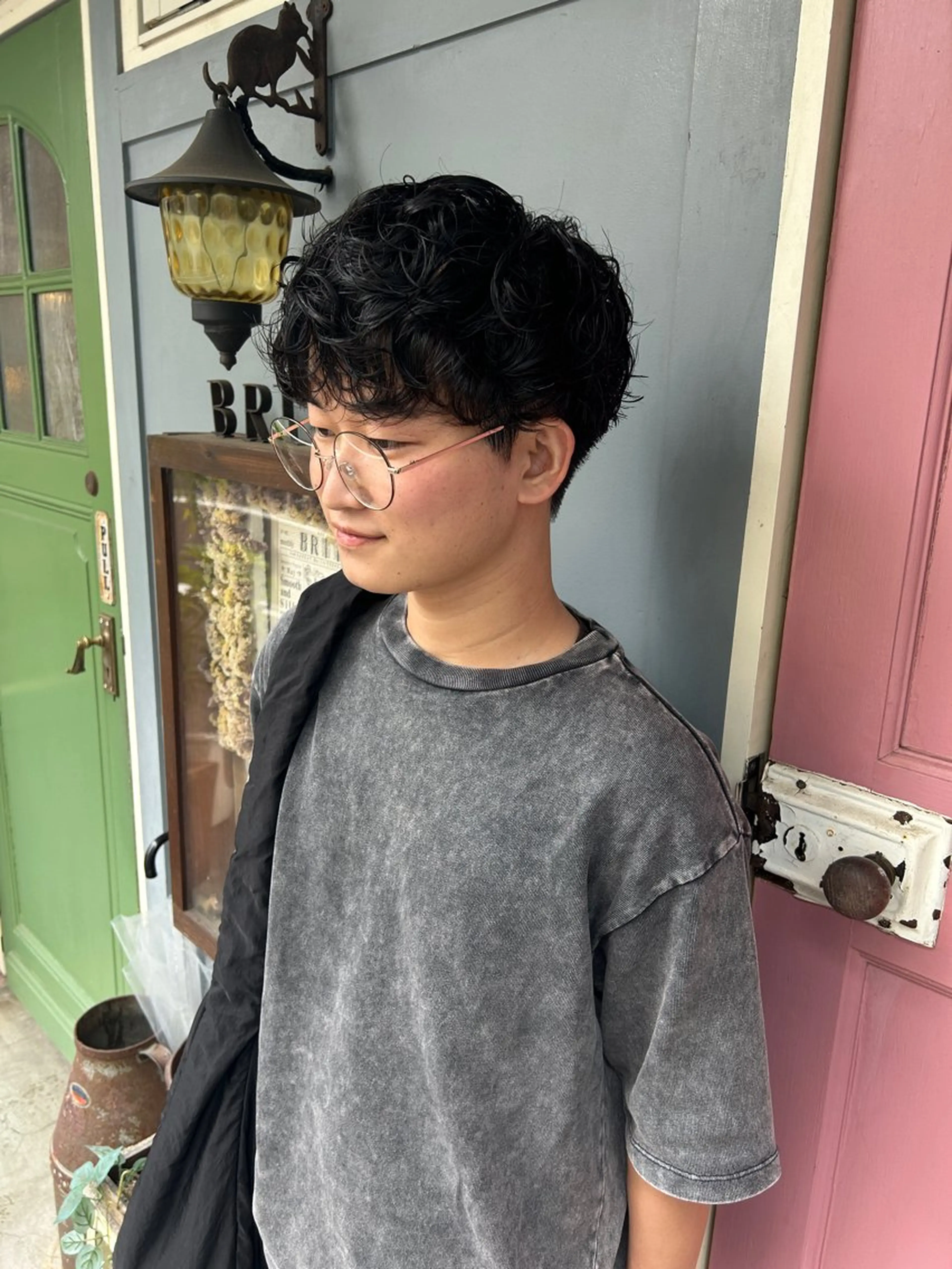 ショート パーマ メンズ カット パーマ 清水千優/パーマ/透 明感カラー/メンズのヘアスタイル