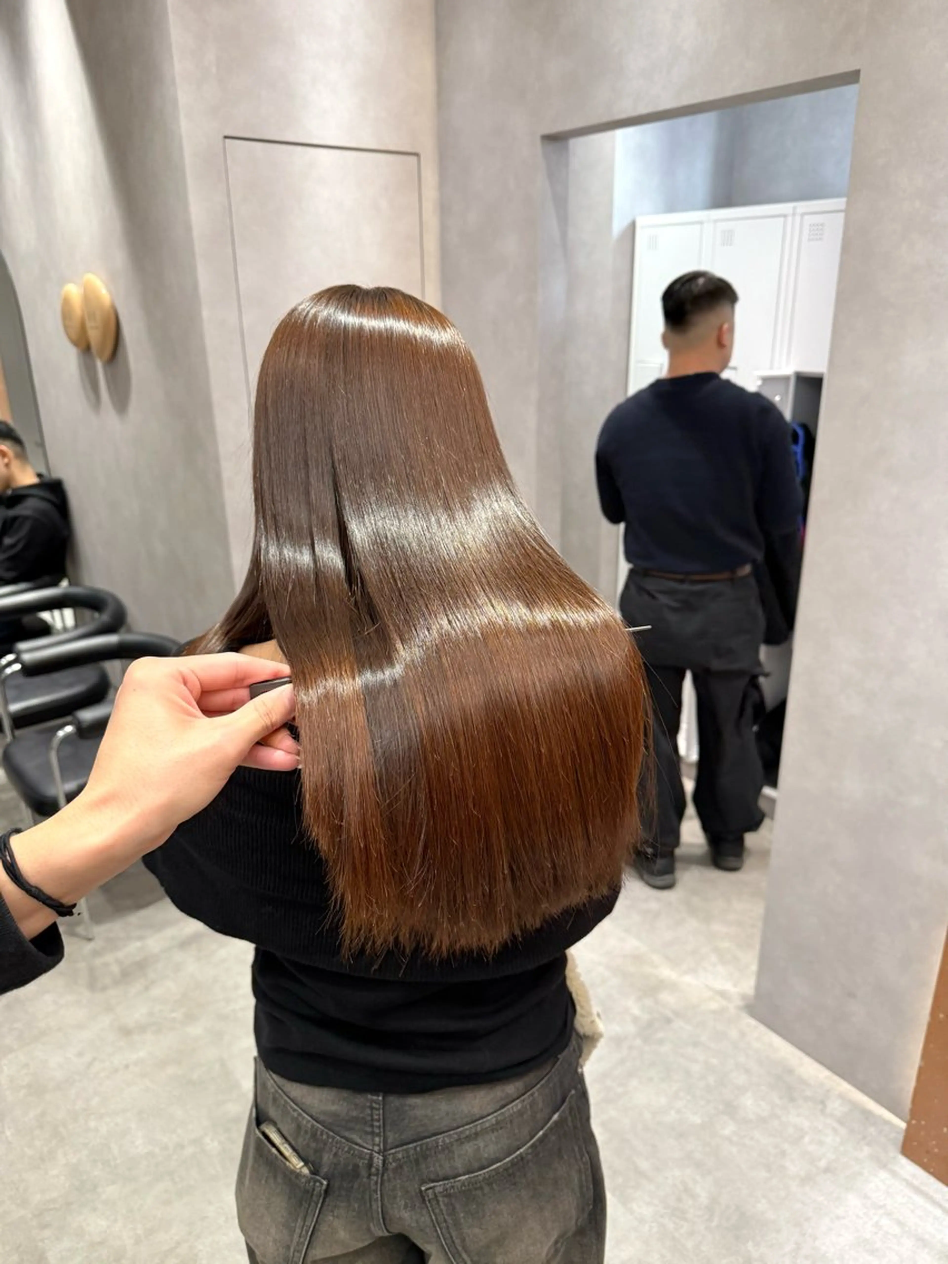 ロング カラー パーマ ヘアアレンジ 髪質改善 縮毛矯正 ヘアカラー 縮毛矯正 トリートメント 縮毛矯正/髪質改善/ ブリーチ毛/木元渓太のヘアスタイル