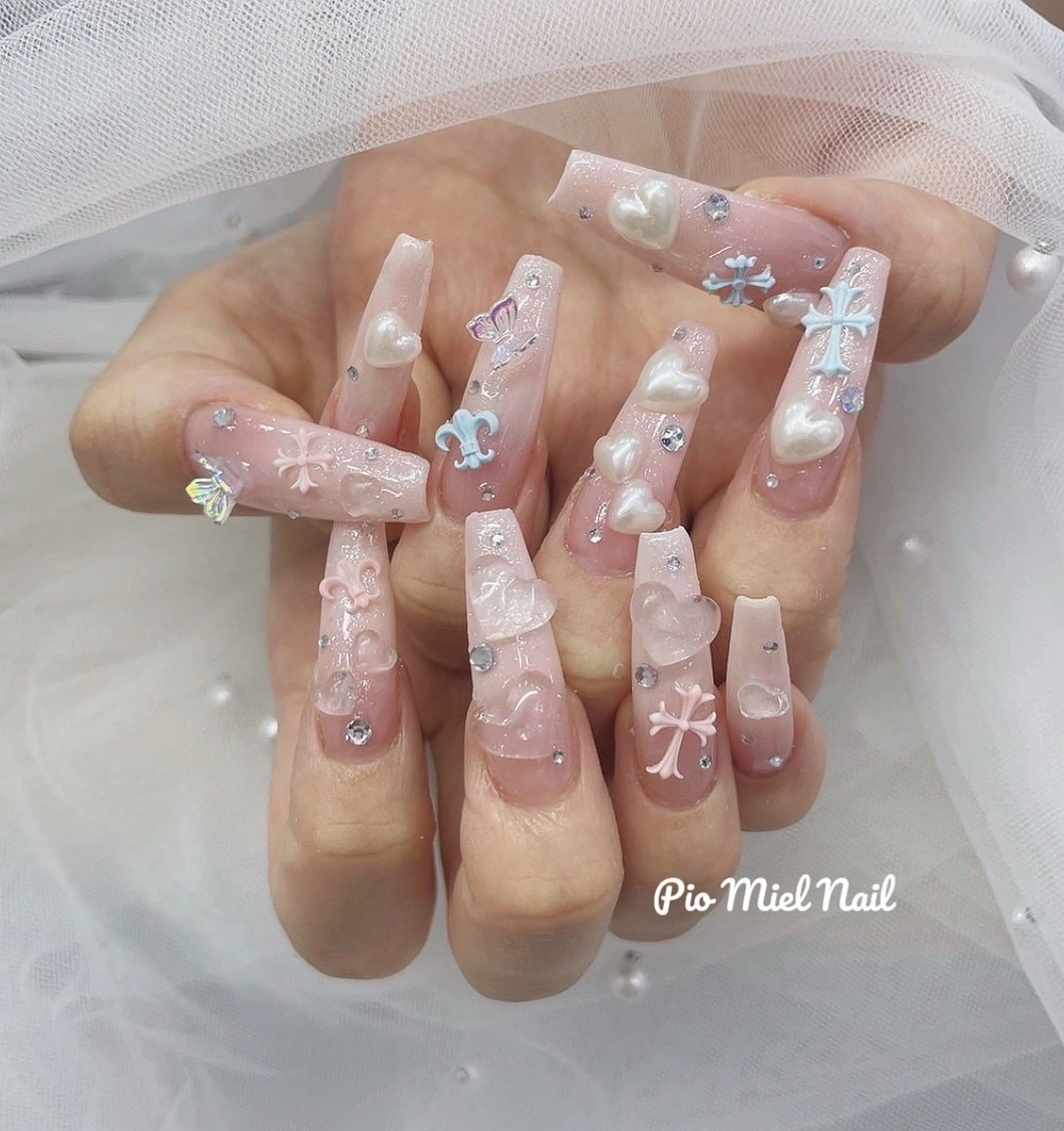 [お気に入りした方限定] 🎀チップ長さだし10本🌻アート・パーツつけ放題 ¥14980→ ¥10980の写真