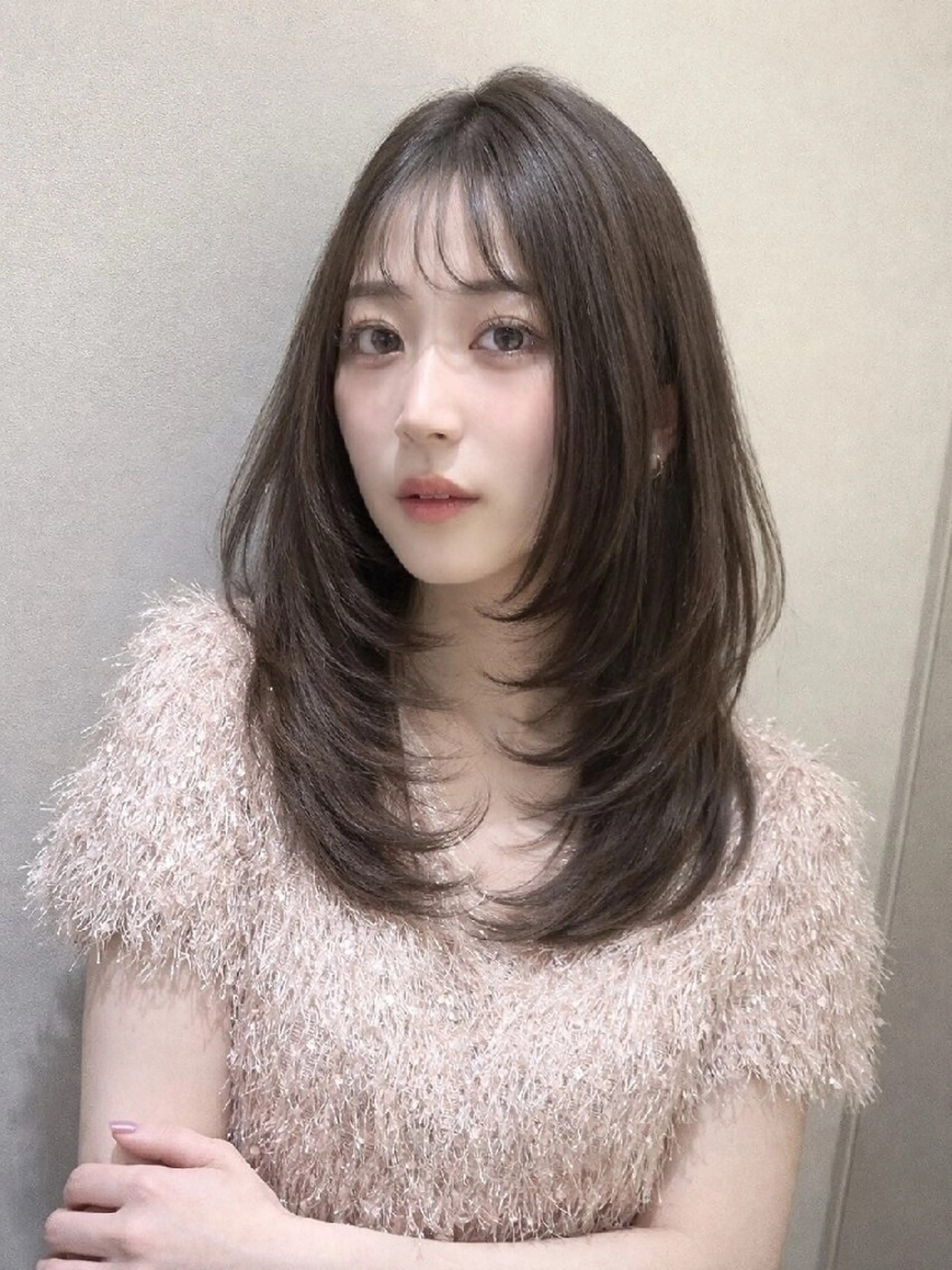 カラー ミディアム カット トリートメント 髪質改善/韓国ヘア /透明感カラー🧸のヘアスタイル