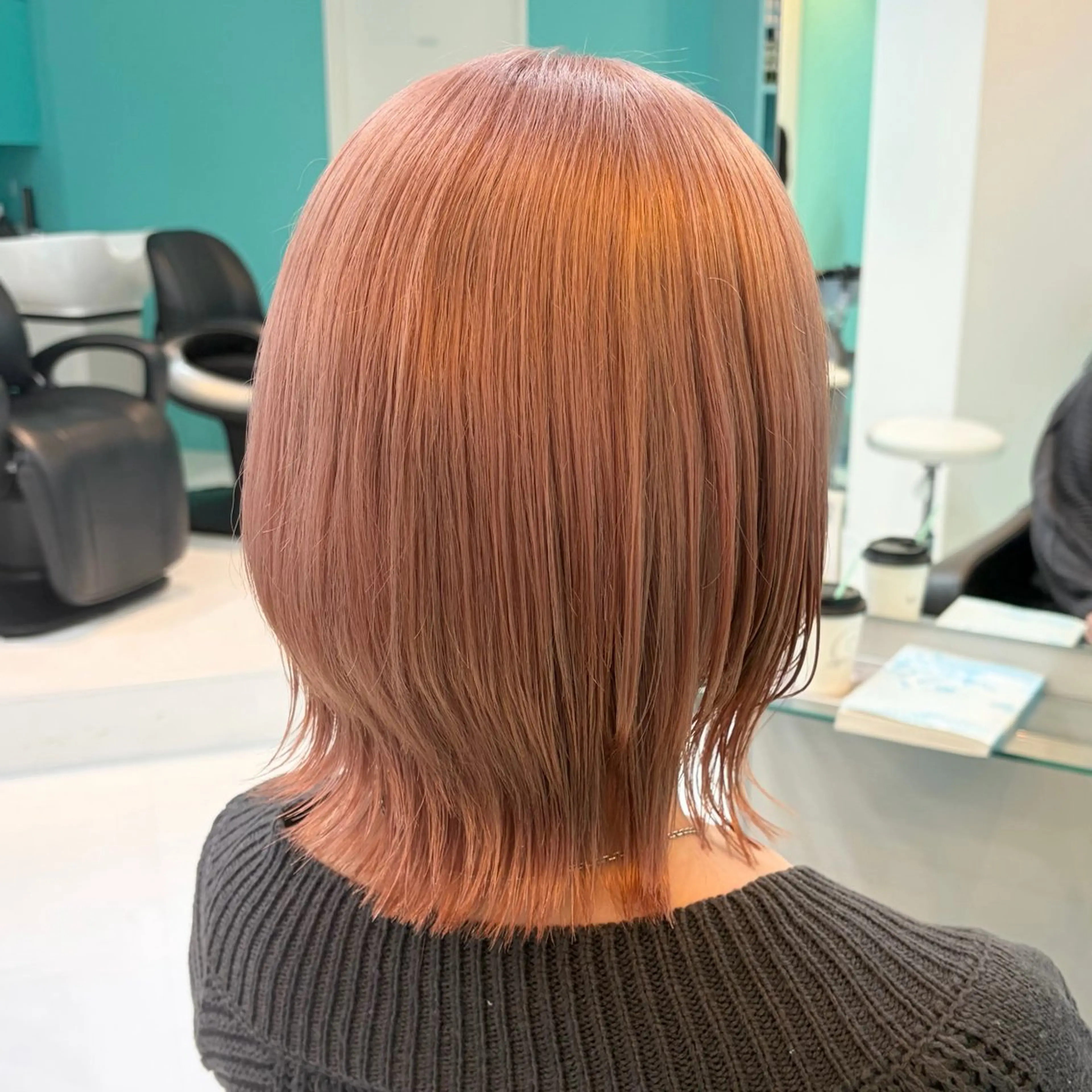 ショート カラー ベージュカラー ピンクカラー ピンクベージュ カット ヘアカラー トリートメント デザインカラー/ ボブ/Natsukiのヘアスタイル