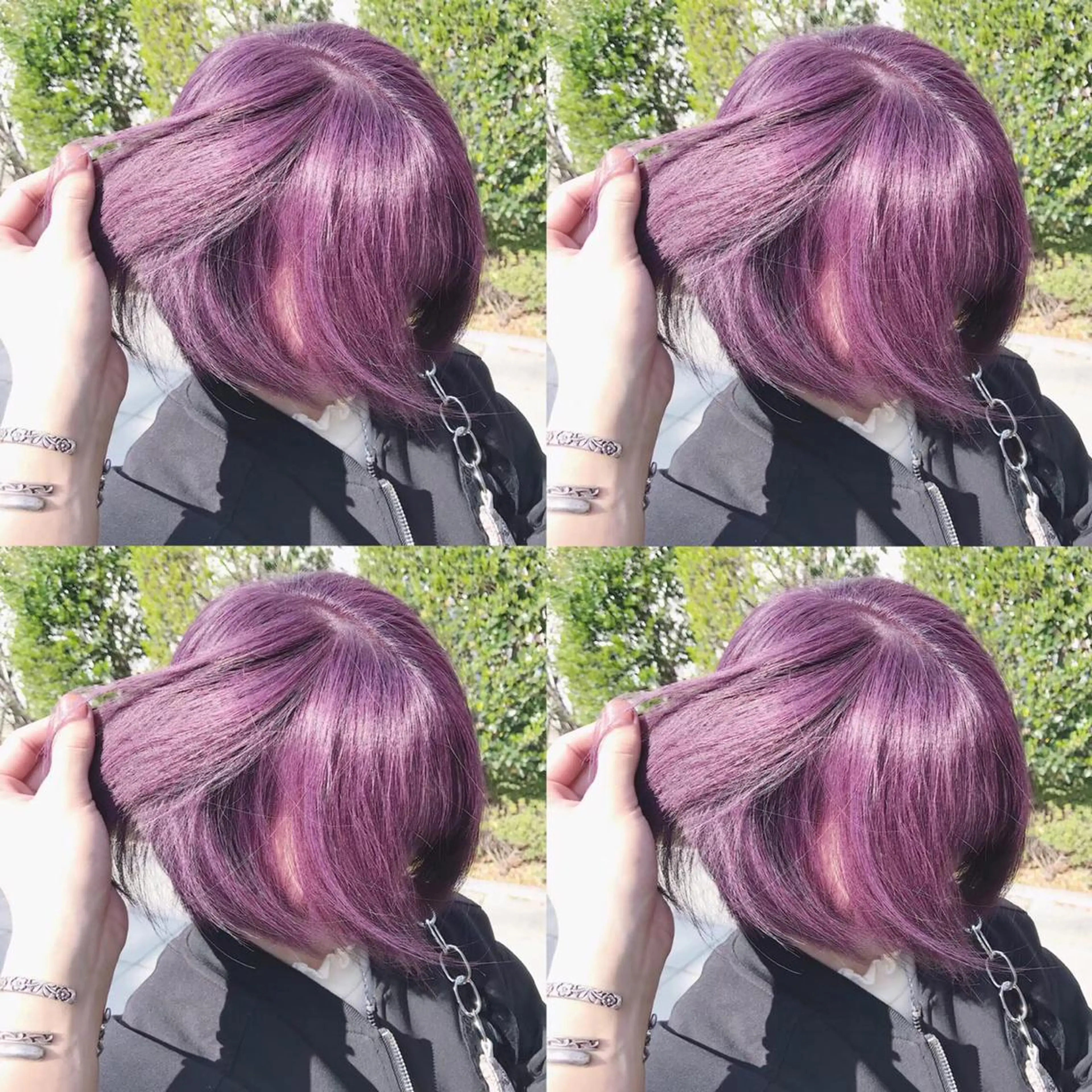 セミロング カラー JuNブリーチに 縮毛矯正するプロのヘアスタイル