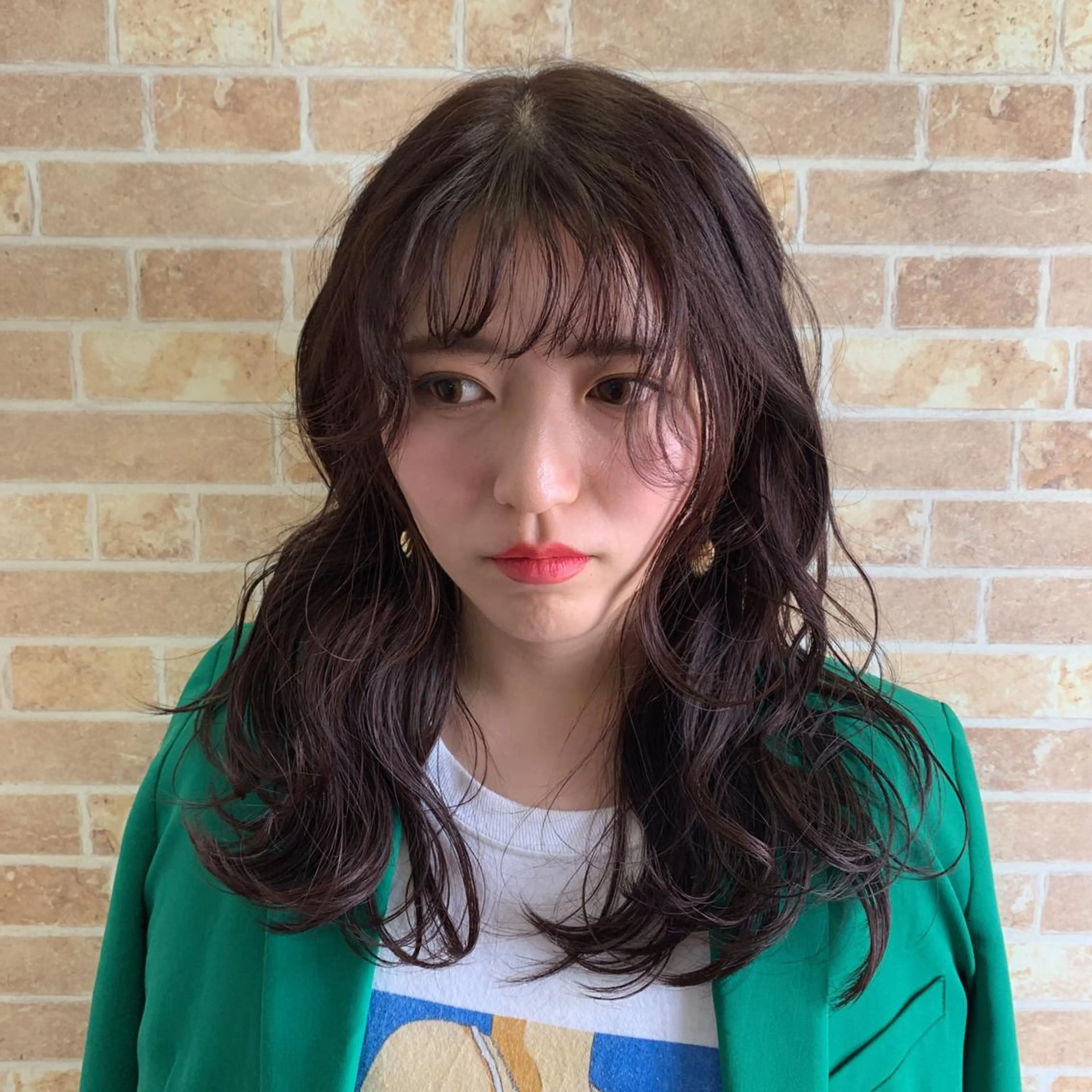 ロング アッシュ 韓国✖️網紅🖤 パーマYURIYAのヘアスタイル