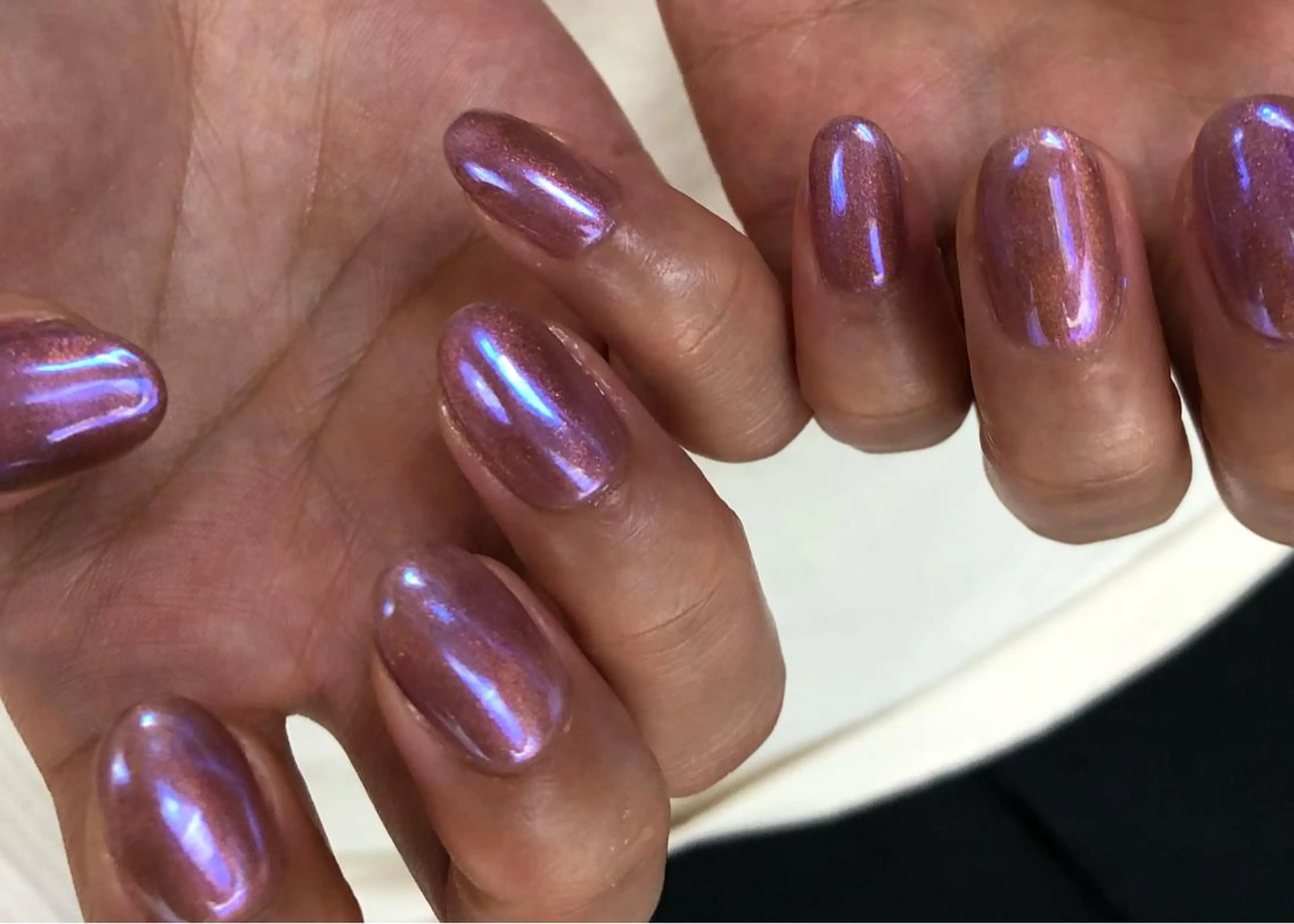 ネイル オーロラネイル ブルー ブラウン ピンク ハンドネイル パラあり！フィルイン 美フォルムのネイルデザイン