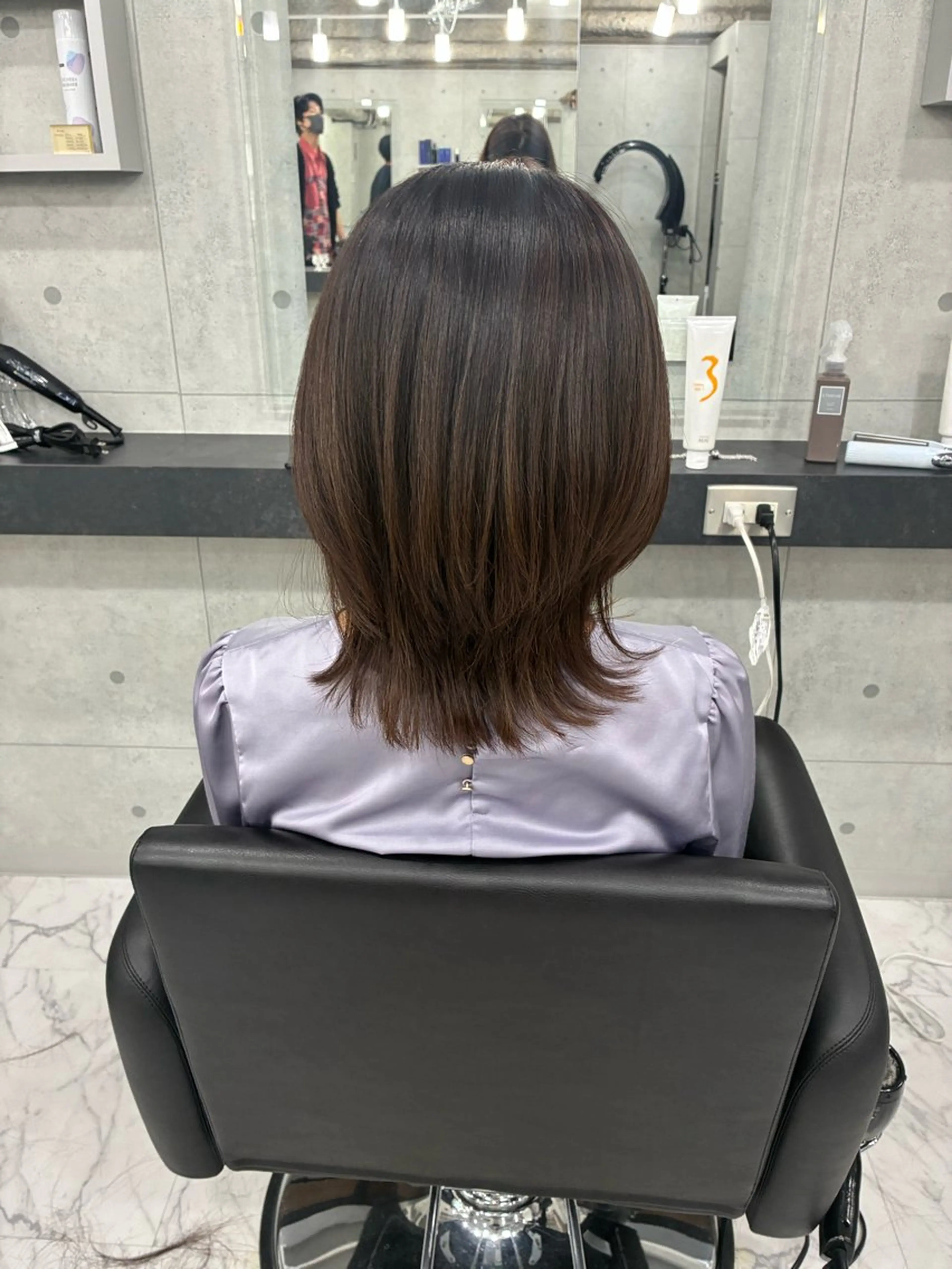 ミディアム カラー ミディアムレイヤー レイヤーカット カット ヘアカラー トリートメント Endearing所属・Endearing 北澤那未🌟銀座のヘアスタイル