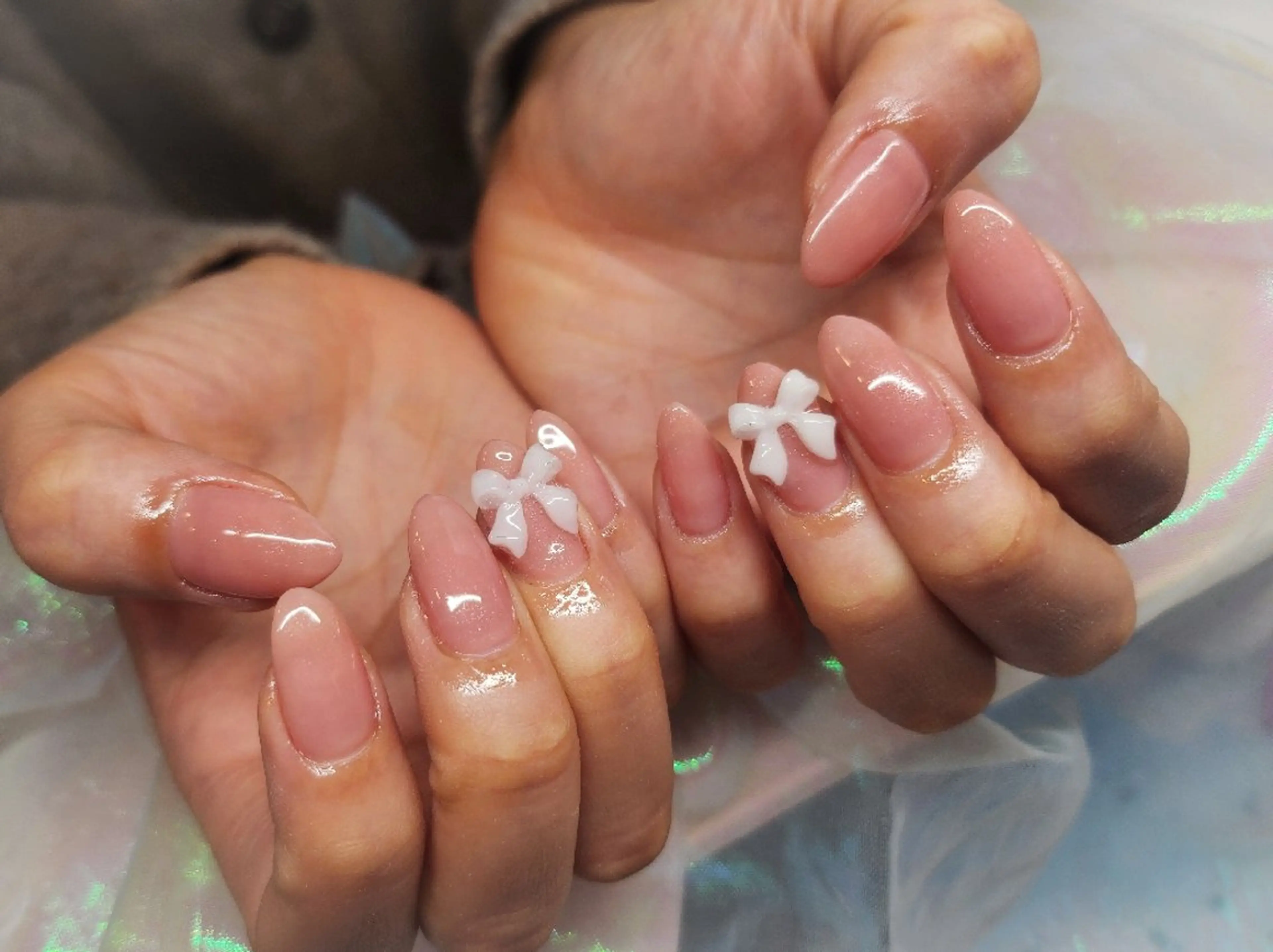 ネイル ブラウン ピンク ピンクベージュ ハンドネイル 💜bora .のネイルデザイン