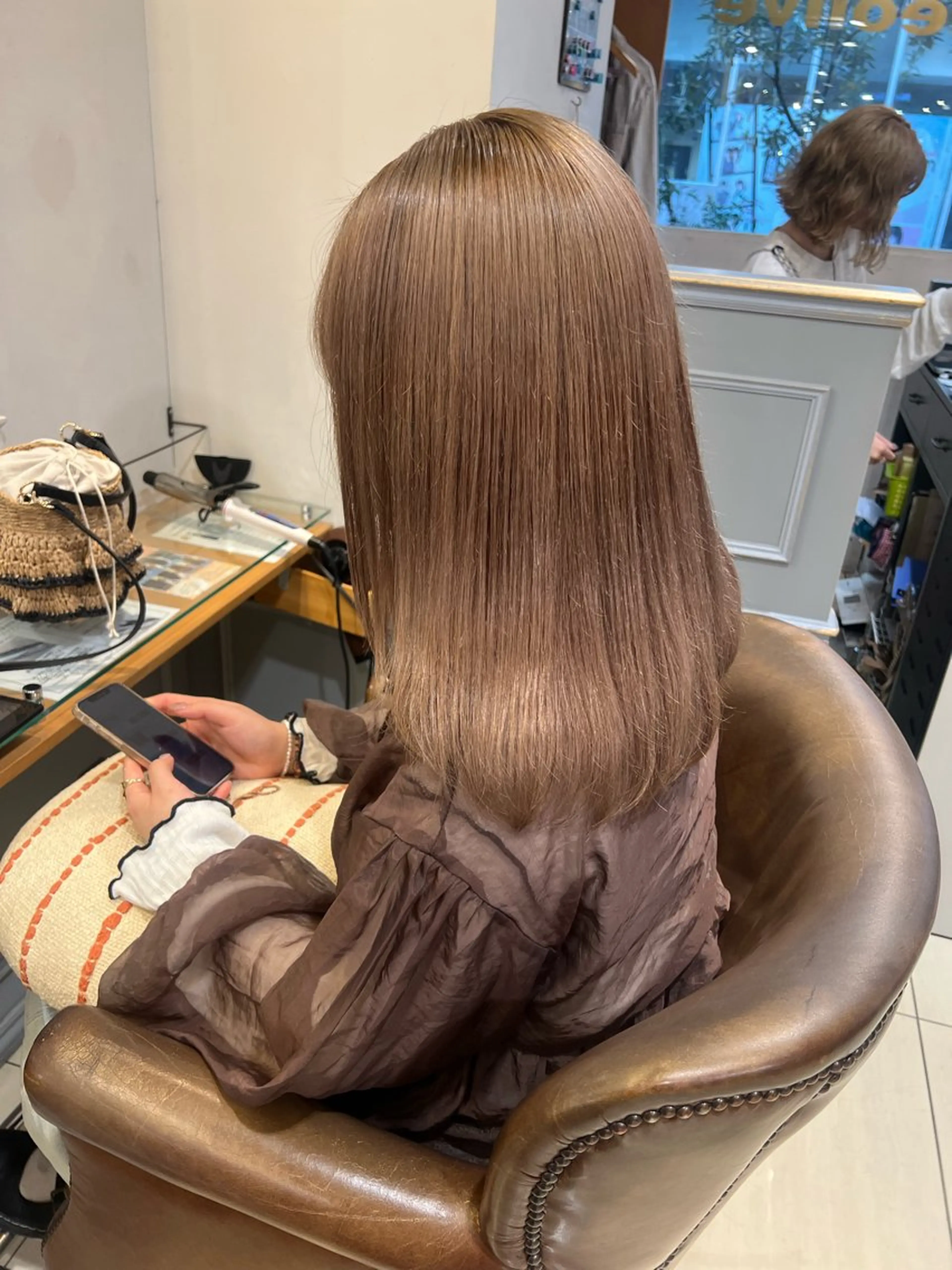 セミロング カラー ヘアアレンジ ヘアカラー トリートメント ハイトーンピンク🍑 ブリーチ🍑RINAのヘアスタイル