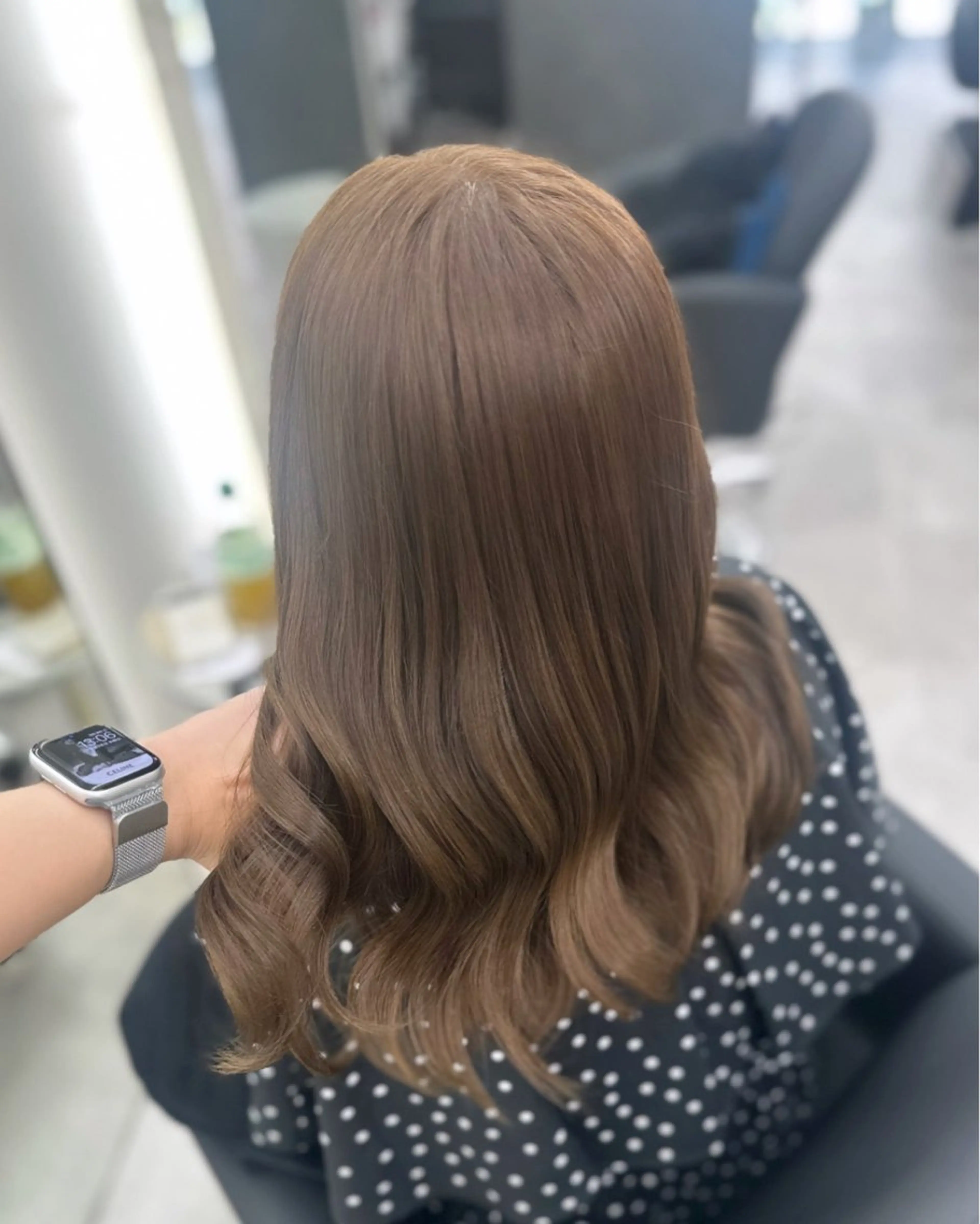 セミロング カラー ベージュカラー ヘーゼル ヘアカラー トリートメント 縮毛矯正/艶カラー /髪質改善/なんばのヘアスタイル