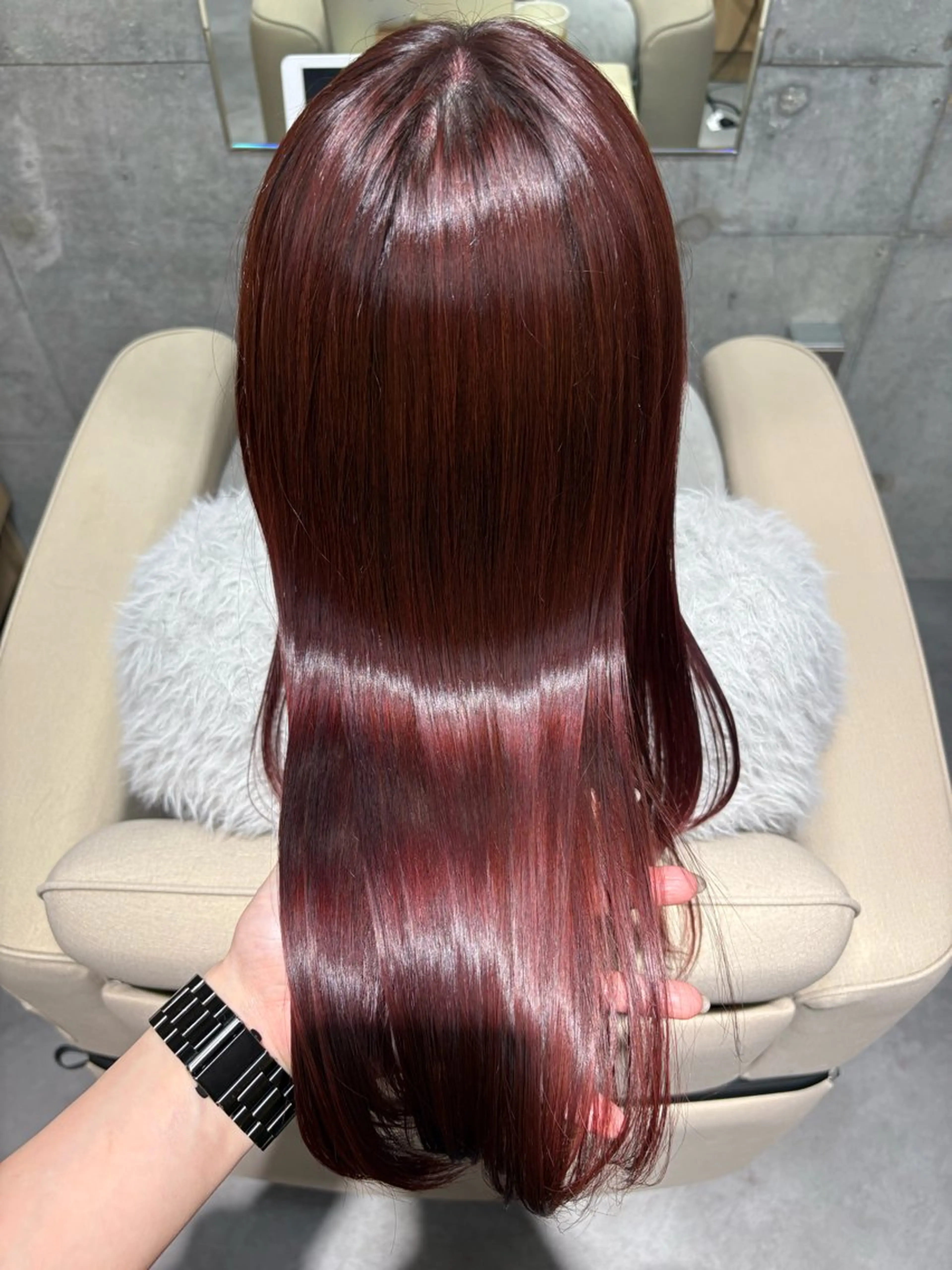 セミロング カット ヘアカラー トリートメント NAVY 橋本心 縮毛矯正のヘアスタイル