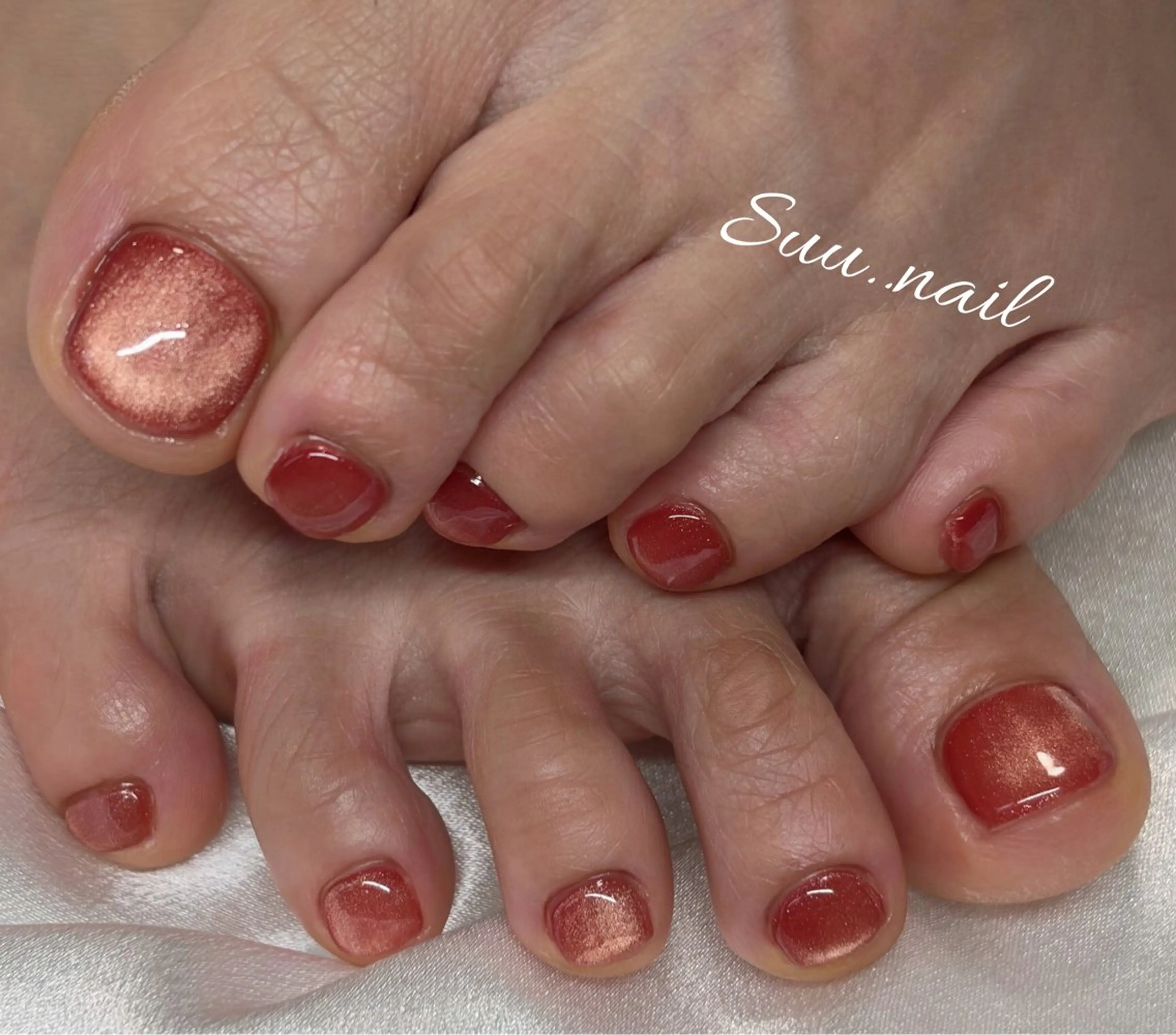 ネイル フットネイル マグネットネイル マグネットワンカラー ワンカラーネイル フットネイル ネイルサロン Suu..nailのネイルデザイン
