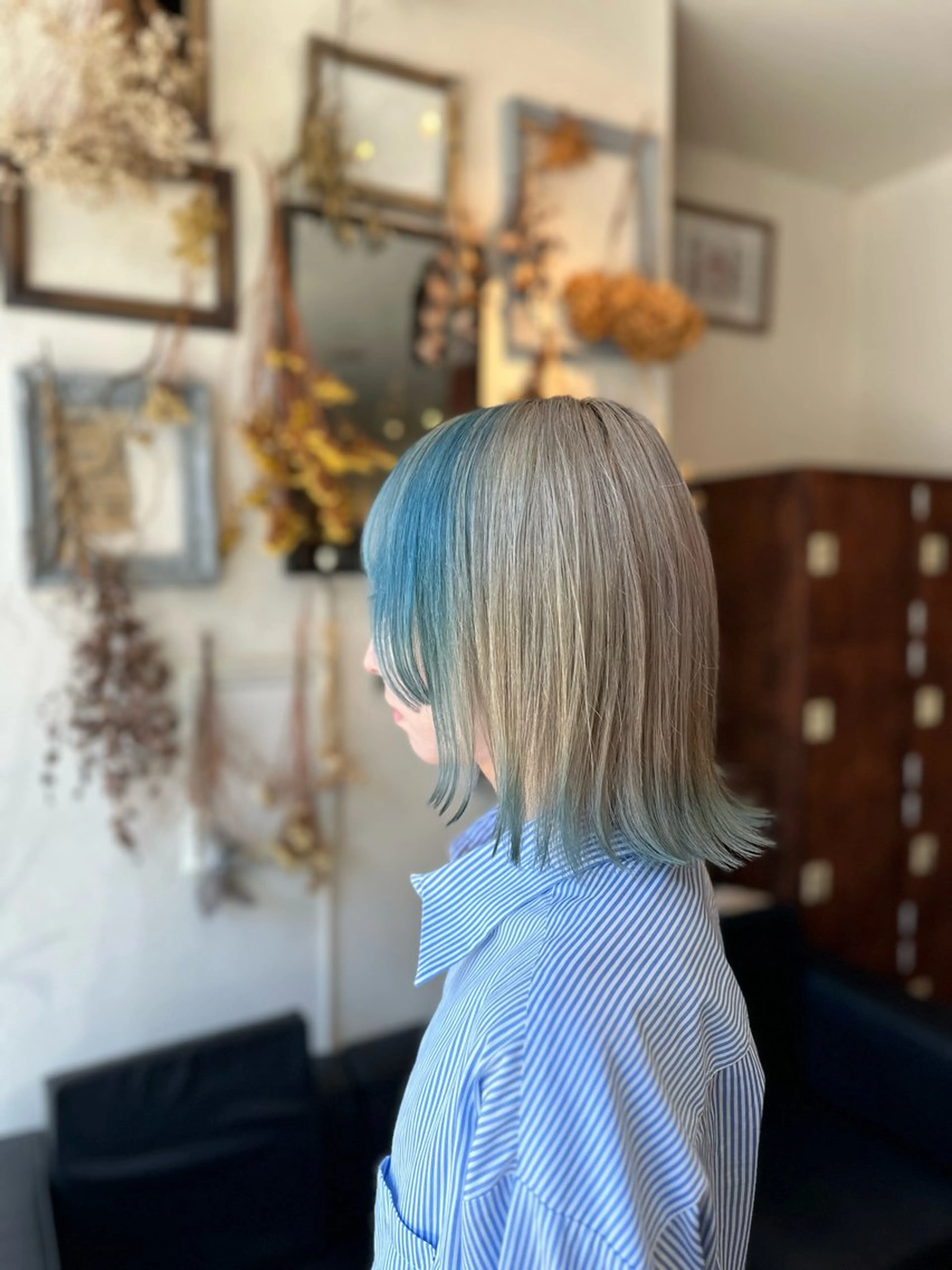 ミディアム カラー ブロンド 大人女性の艶カット カラー/菊池柊真🌟のヘアスタイル