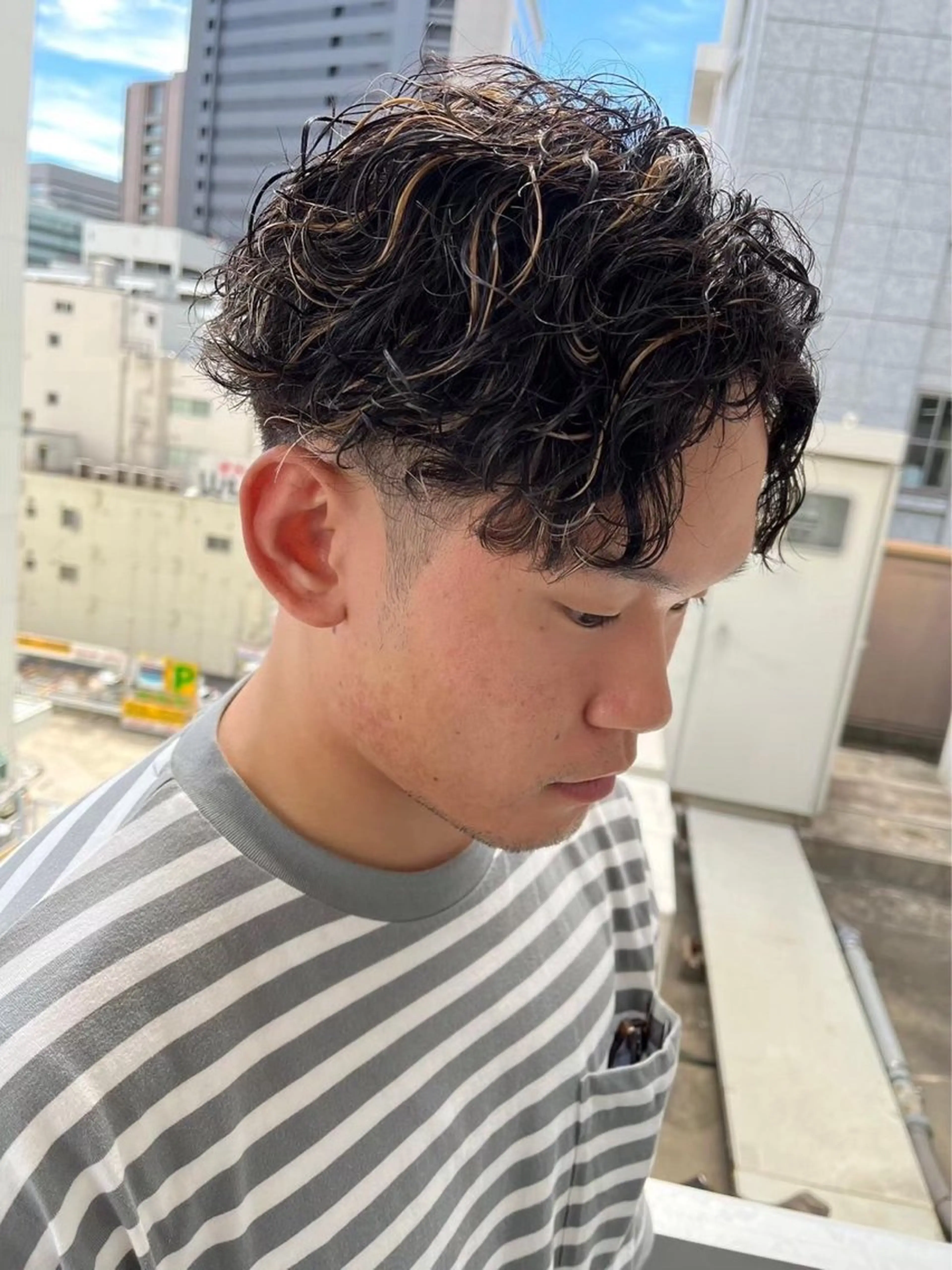 カラー パーマ メンズ LUVISM ボブ りきカットモデル募集のヘアスタイル