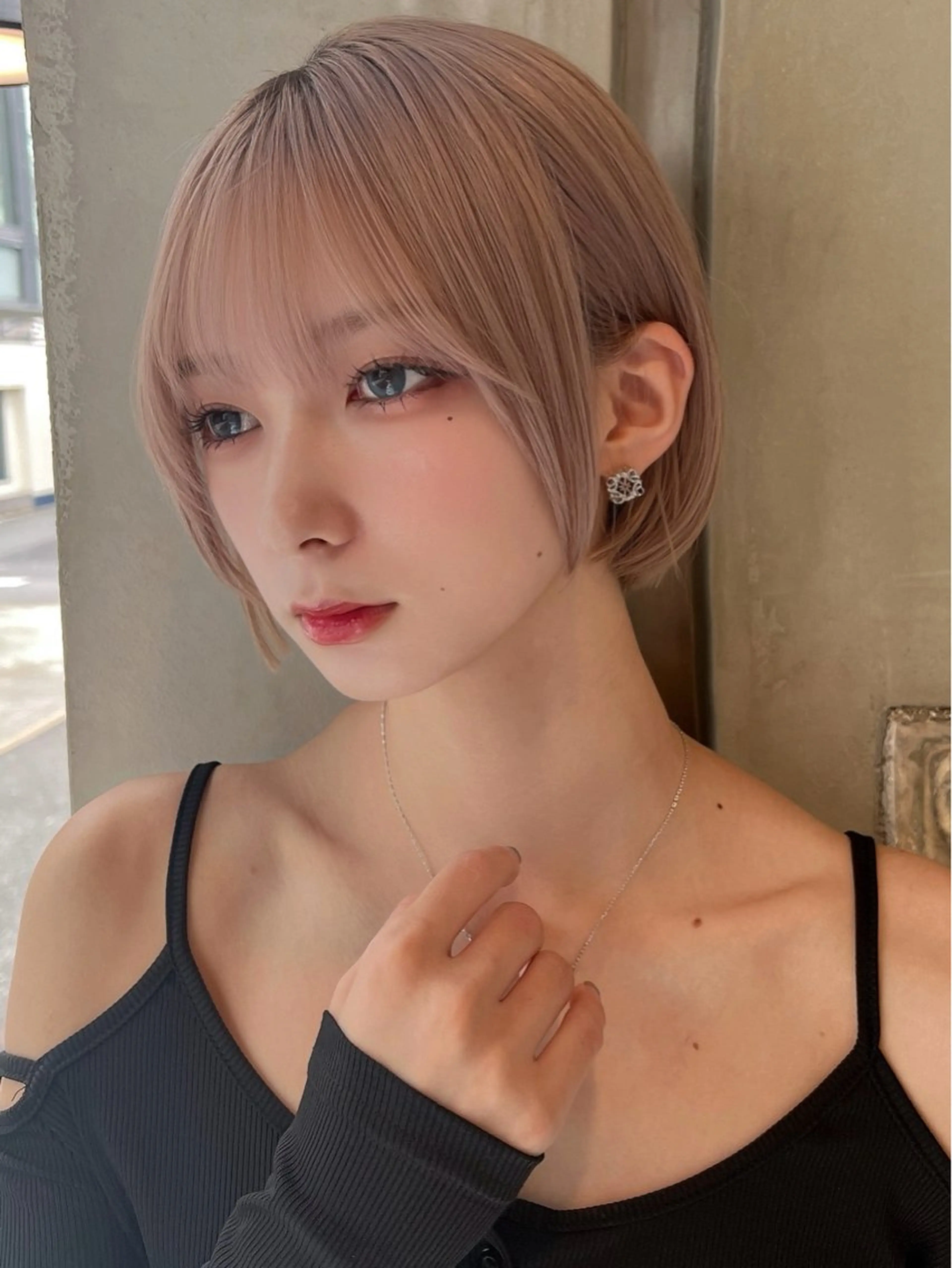 ショート カラー ショートボブ ベージュカラー 透明感カラー ピンクカラー ピンクベージュ カット ヘアカラー 💎透明感カラー特化 💎TAISEIのヘアスタイル