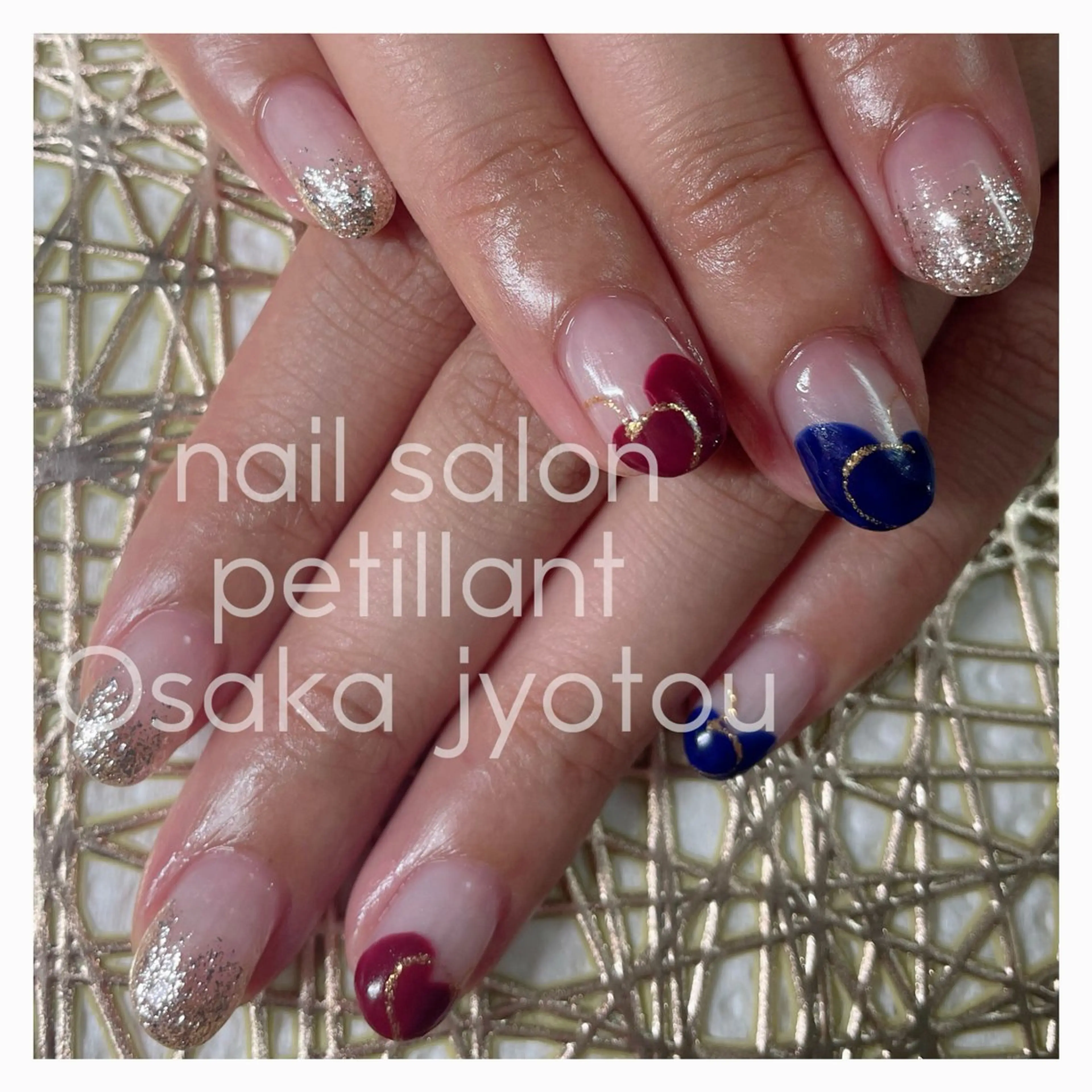 ネイル アートネイル クリアネイル ハート nail salon petillantのネイルデザイン