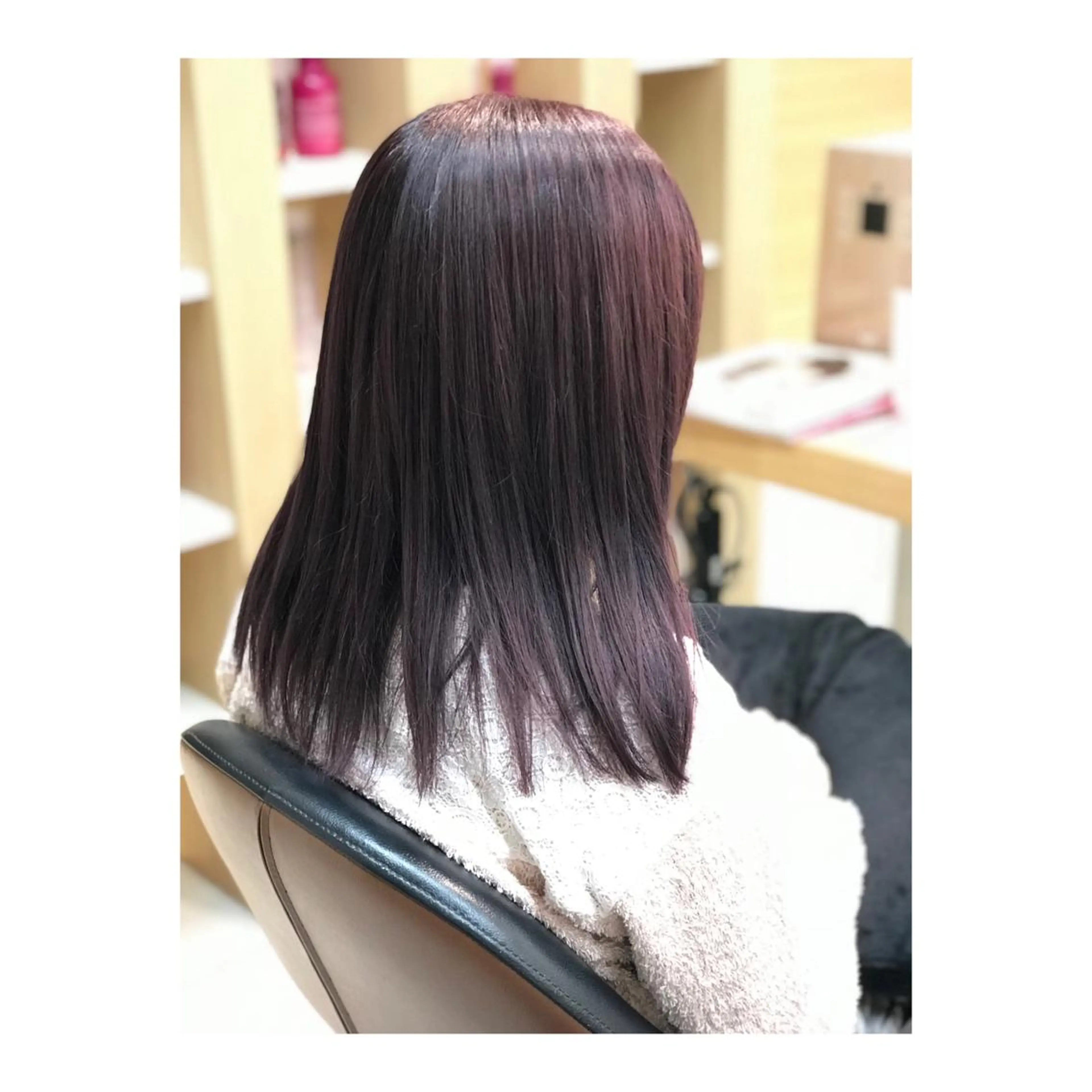 ミディアム カラー 透明感カラー イルミナカラー ピンクカラー パープルカラー 岡本 拓朗のヘアスタイル