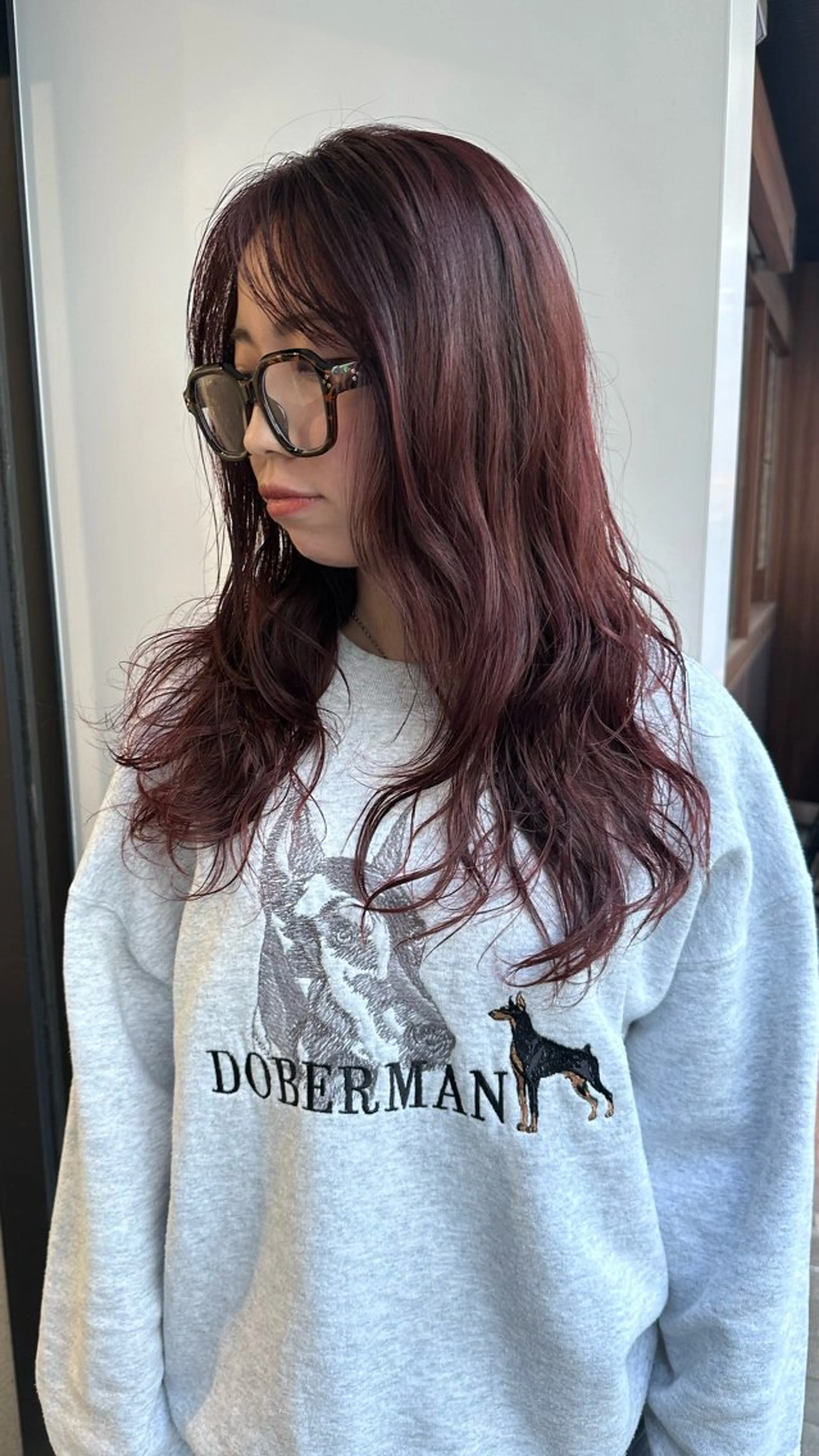 セミロング カラー 切りっぱなしボブ セミロングパーマ ブリーチ ダブルカラー イヤリングカラー カット ヘアカラー HARUKI🏔️/ メンズ/透けブラウンのヘアスタイル