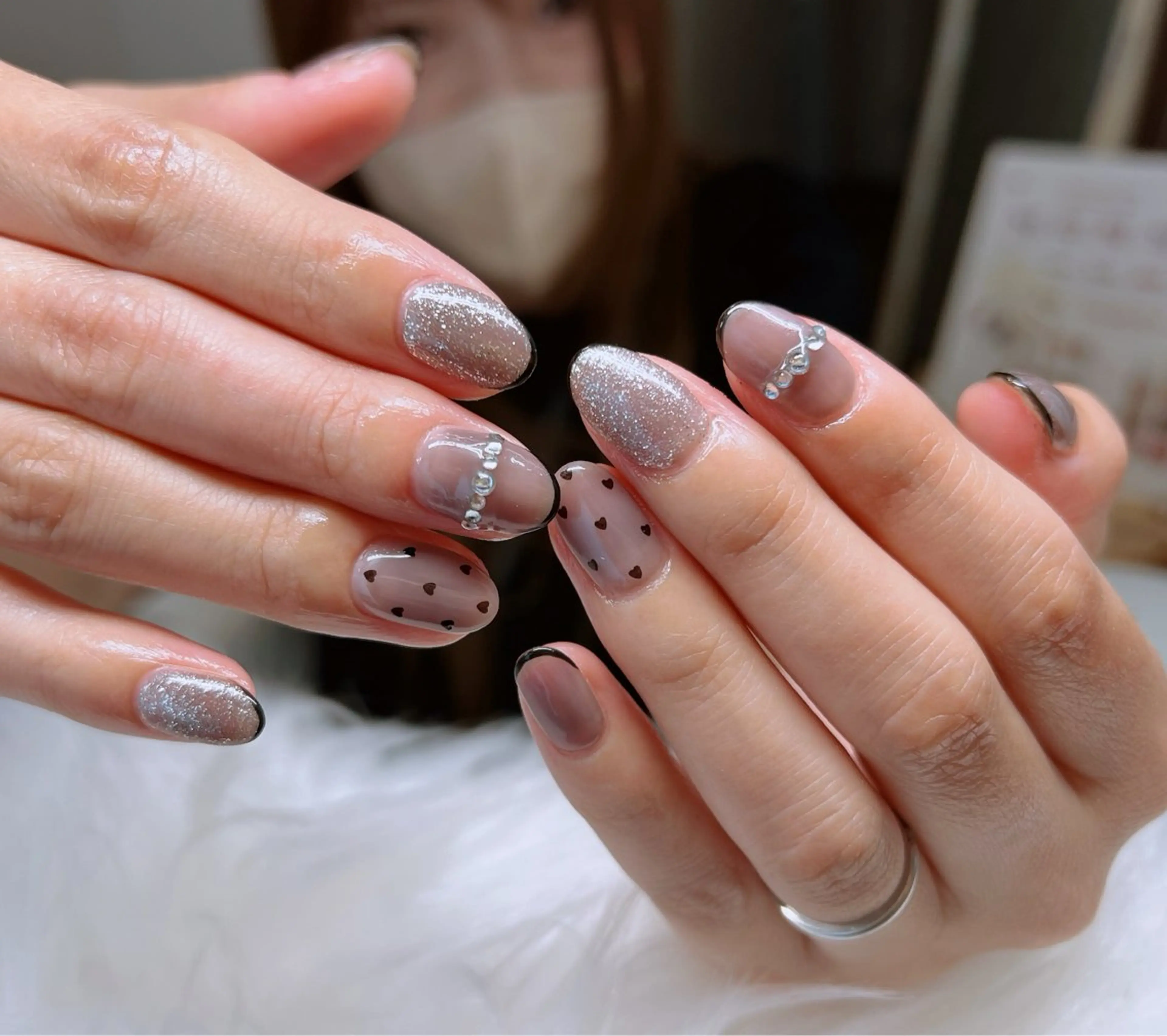 ネイル フットネイル フレンチネイル 韓国ネイル ロングネイル マグネットネイル Lee _nailのネイルデザイン