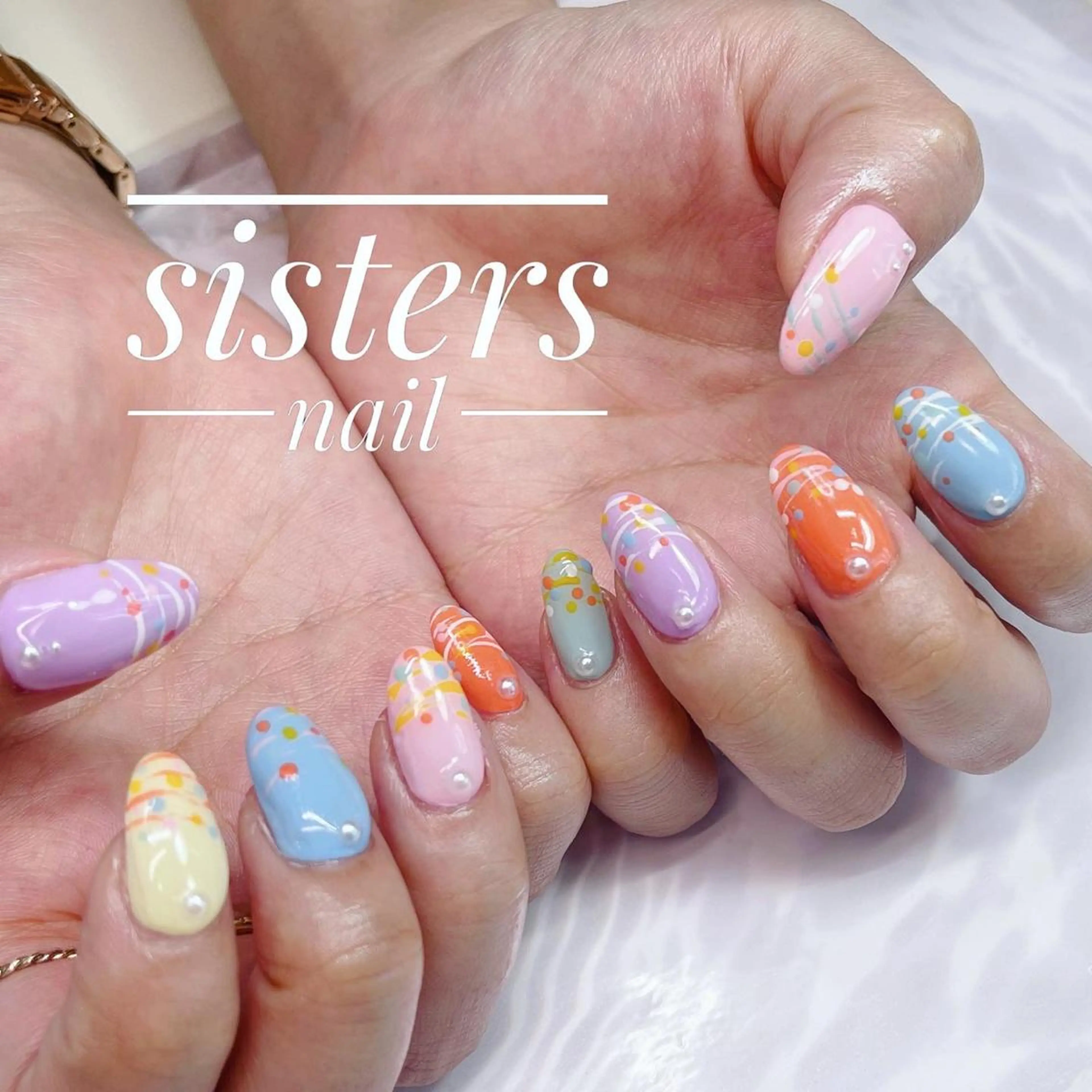 ネイル アートネイル 夏ネイル ヨーヨーネイル sisters nail.fのネイルデザイン