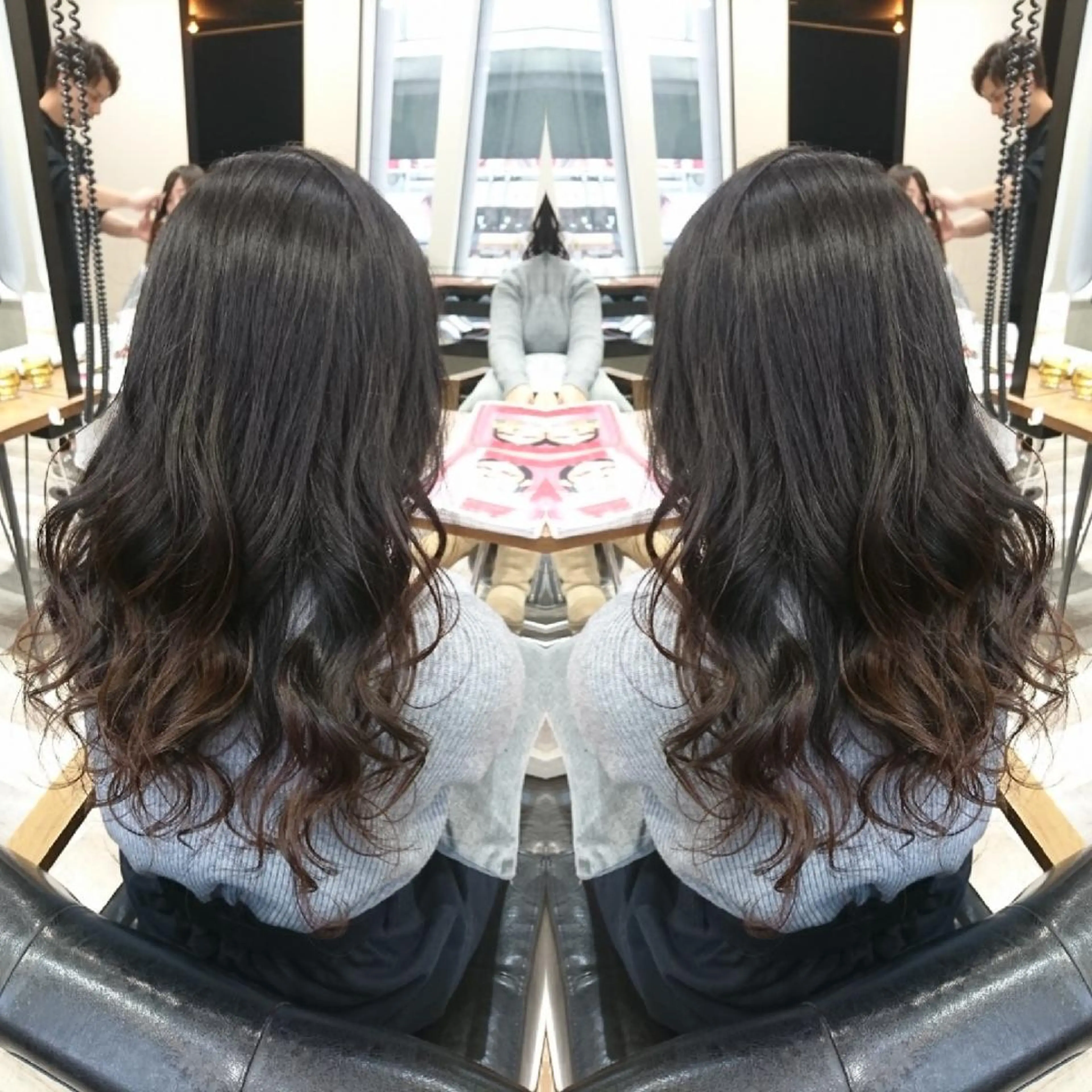 ロング カラー ブリーチ グラデーションカラー ブリーチなしカラー 艶カラー/インナー /グラデ/大西小百合のヘアスタイル